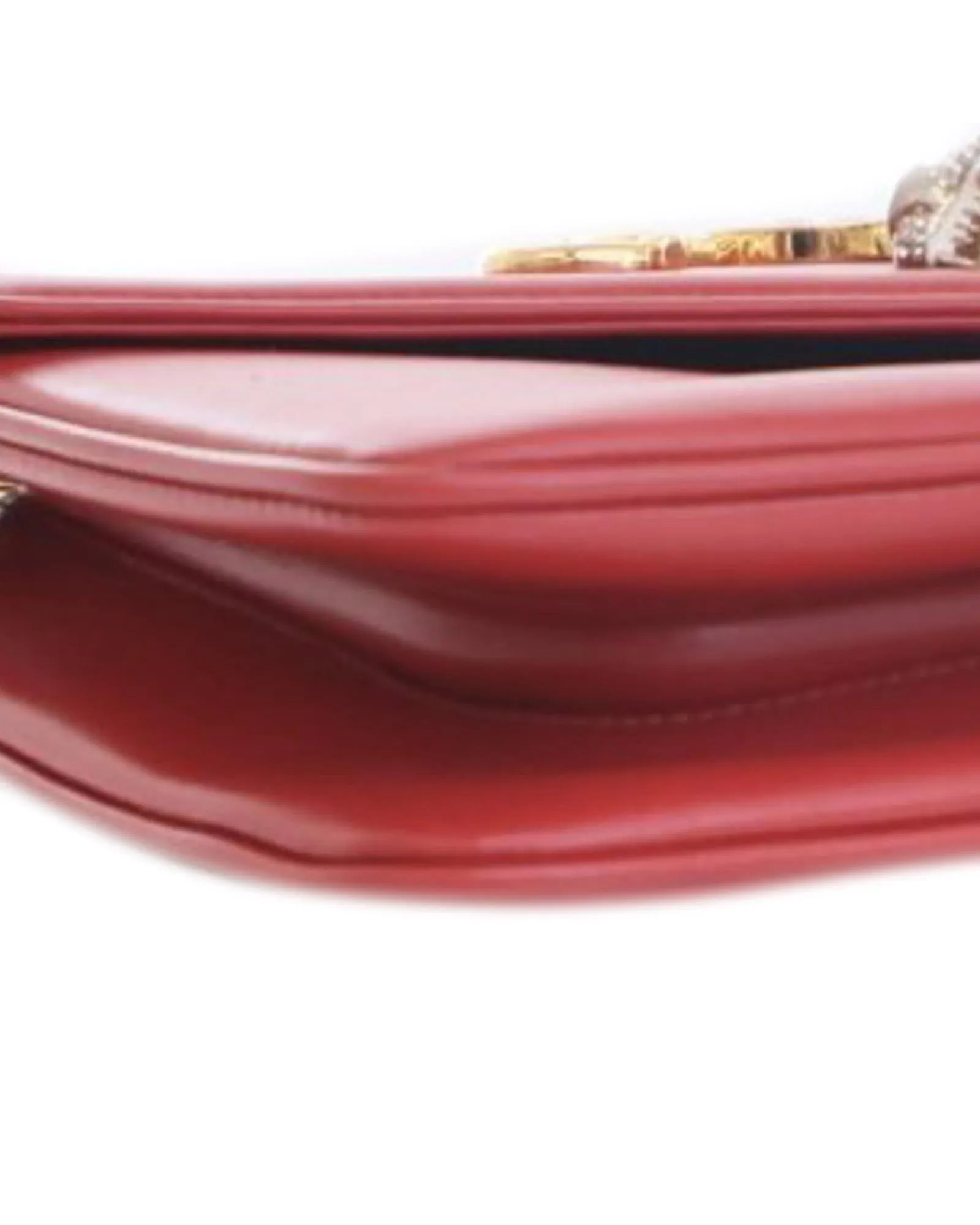 Medium Leather Crossbody Bag with Gold-Tone Chain Strap