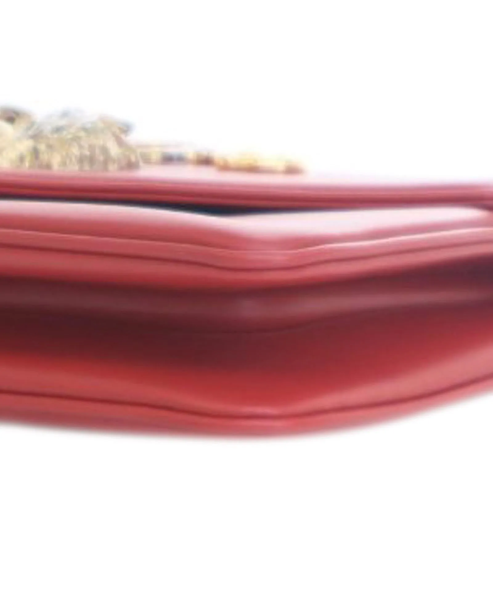Medium Leather Crossbody Bag with Gold-Tone Chain Strap