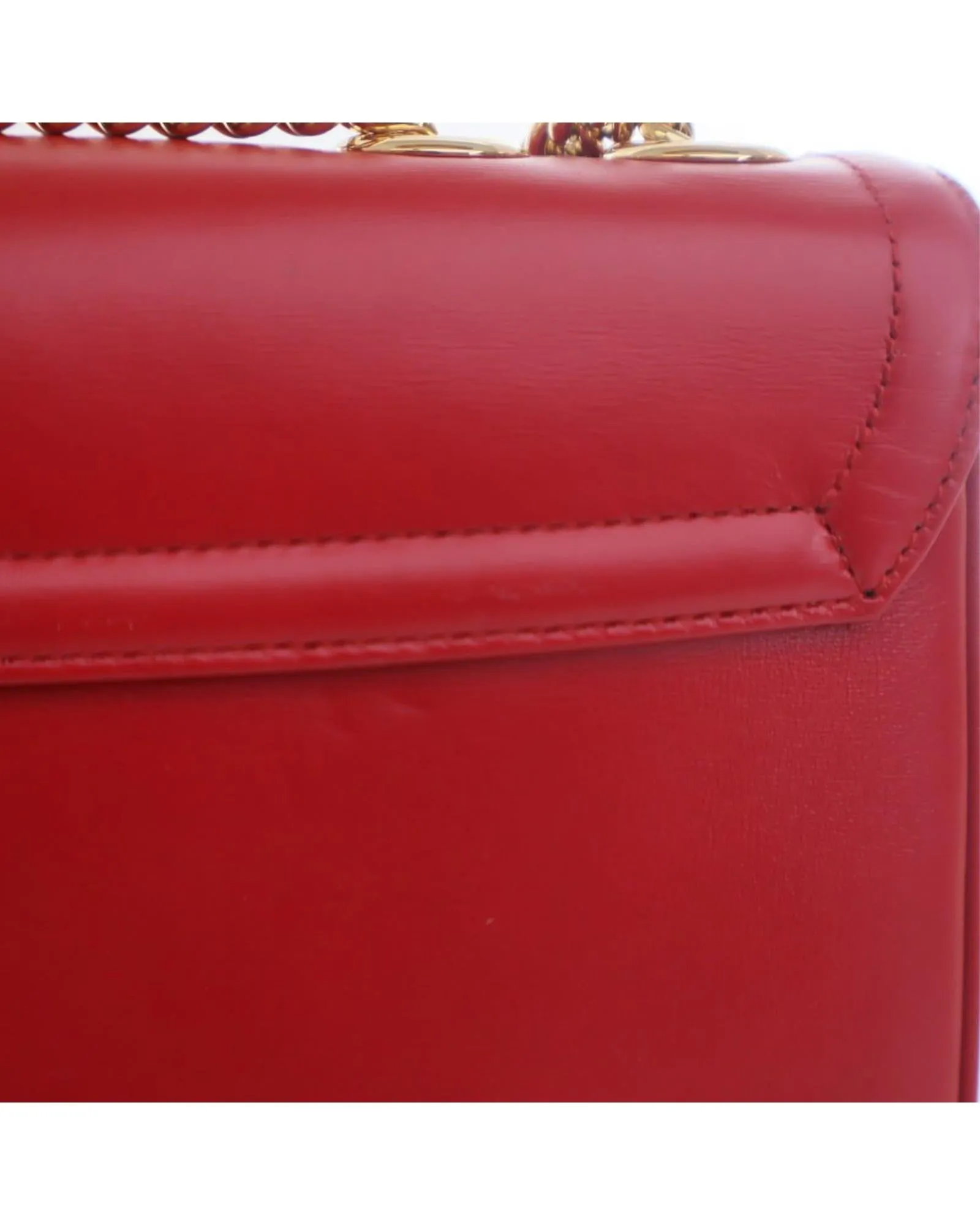 Medium Leather Crossbody Bag with Gold-Tone Chain Strap