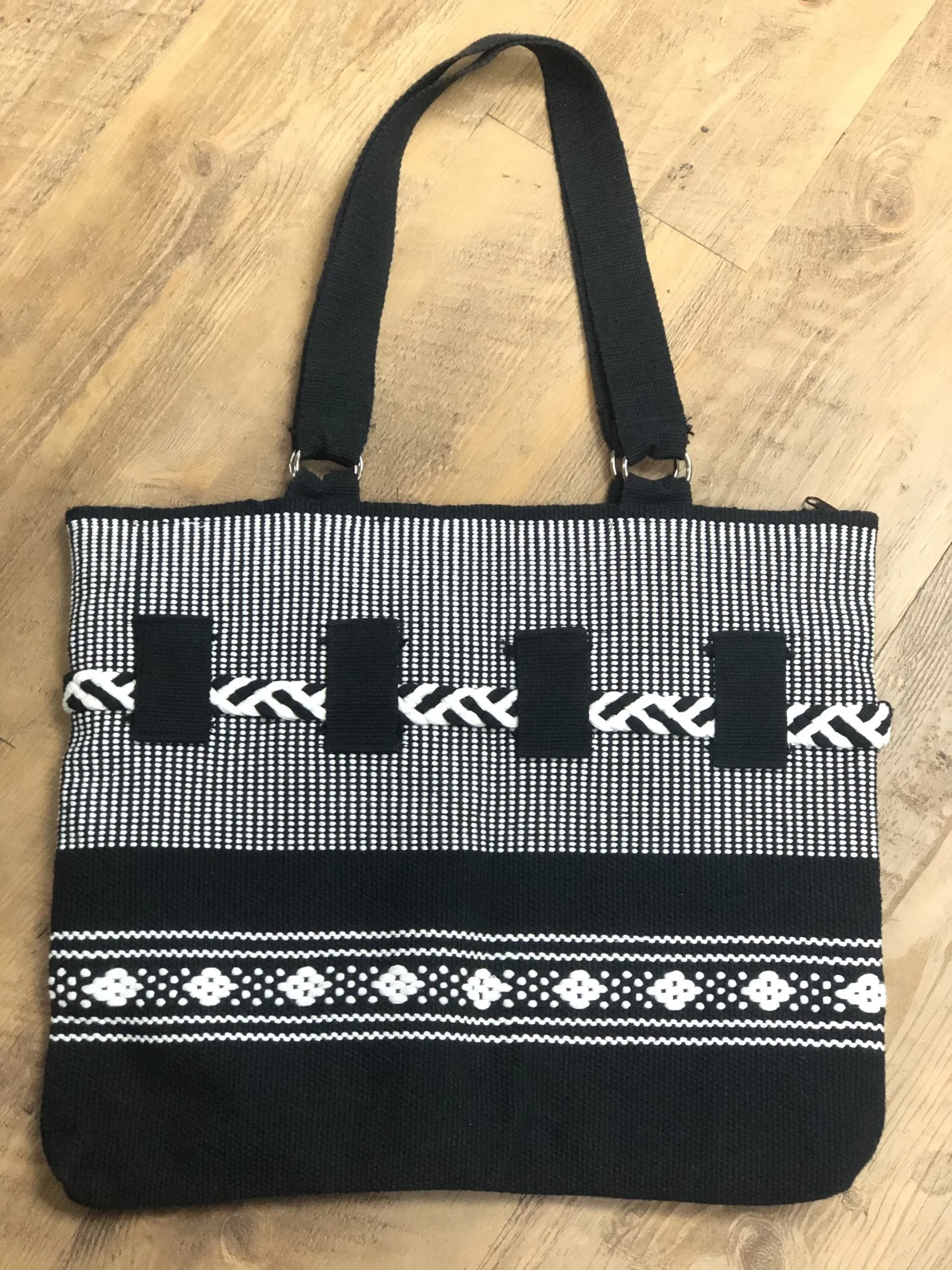 Mexican Handwoven Tote Bag with Doll Strings