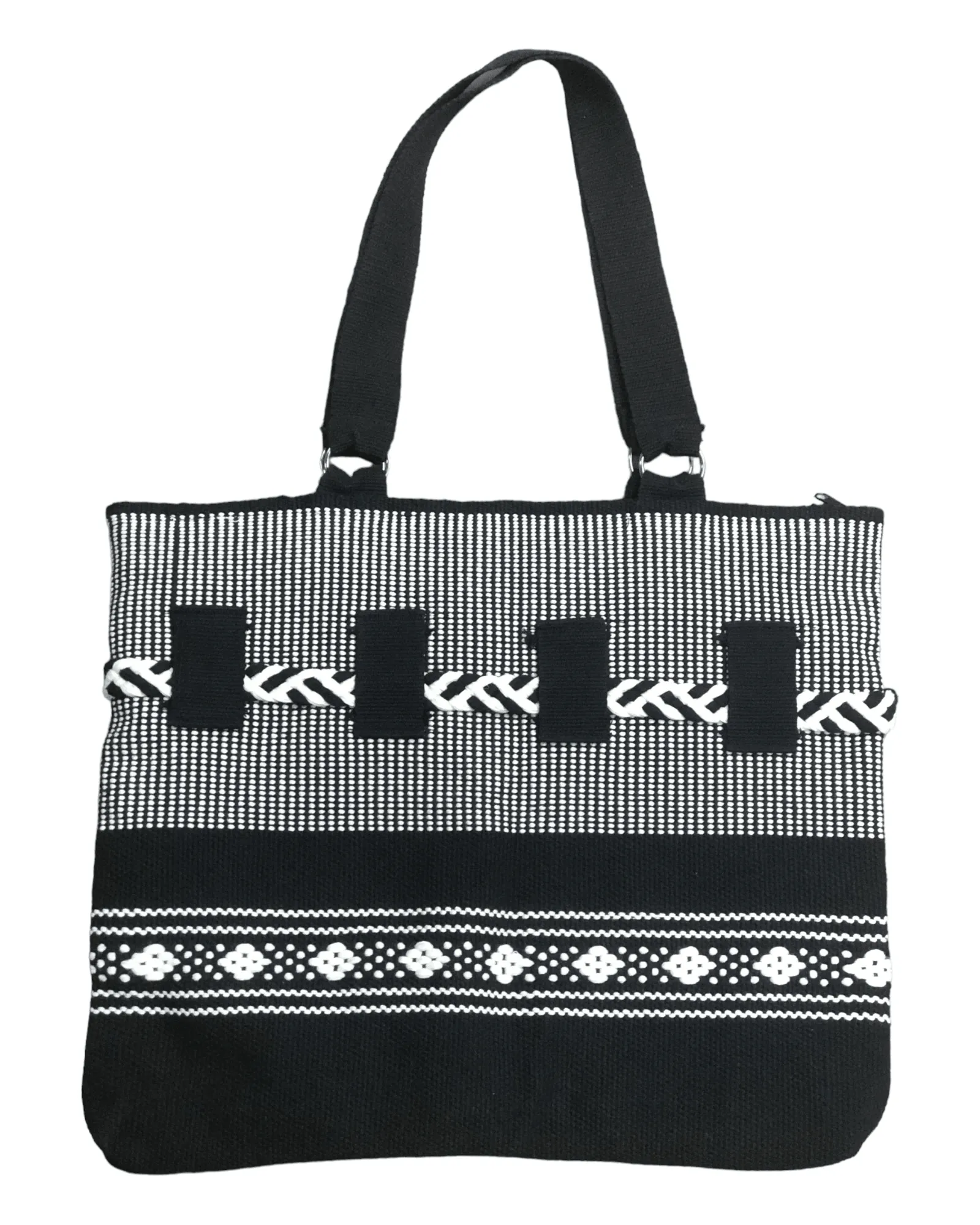 Mexican Handwoven Tote Bag with Doll Strings