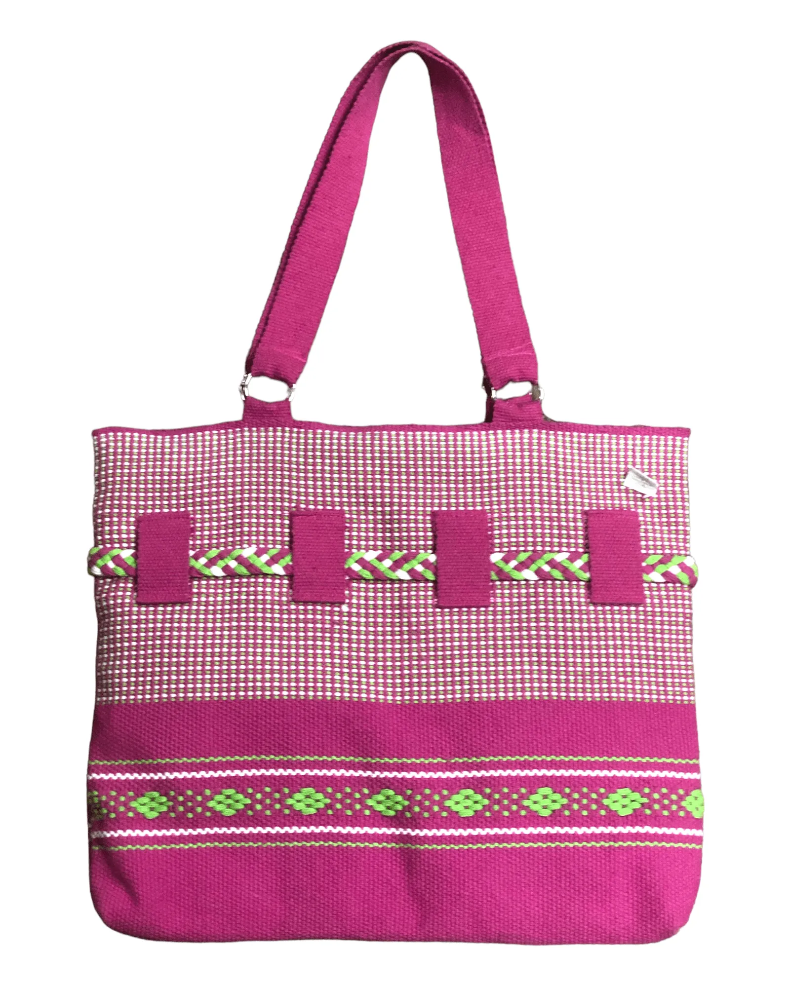 Mexican Handwoven Tote Bag with Doll Strings