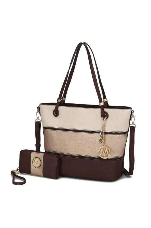 Mia K Vallie Color Block Tote bag