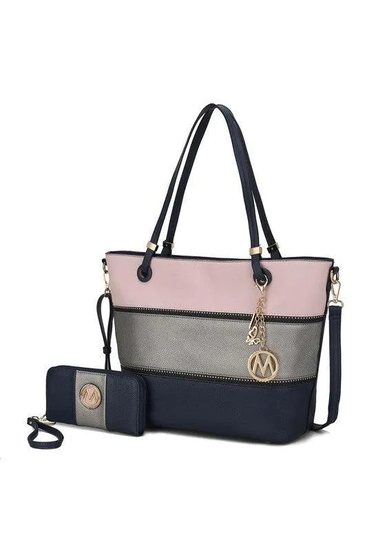 Mia K Vallie Color Block Tote bag