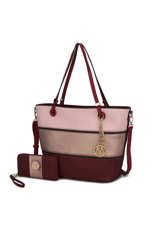 Mia K Vallie Color Block Tote bag