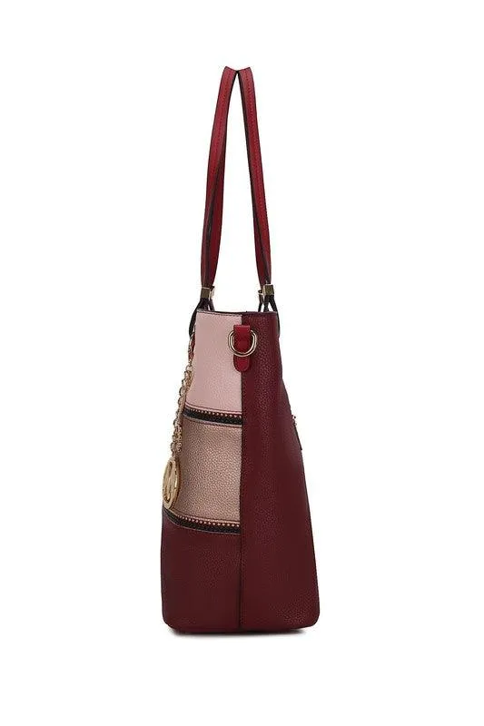 Mia K Vallie Color Block Tote bag