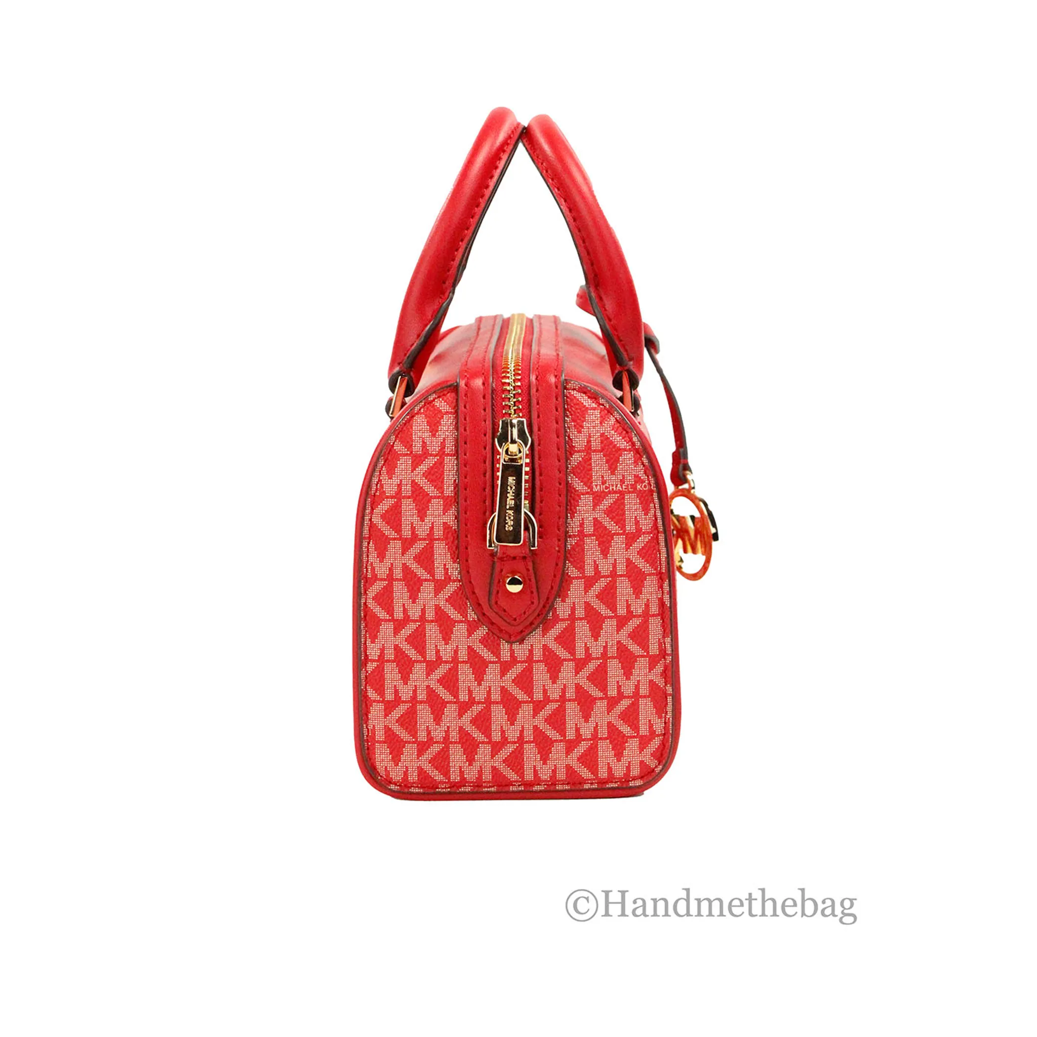 Michael Kors Travel XS Bright Red PVC Duffle Crossbody Bag