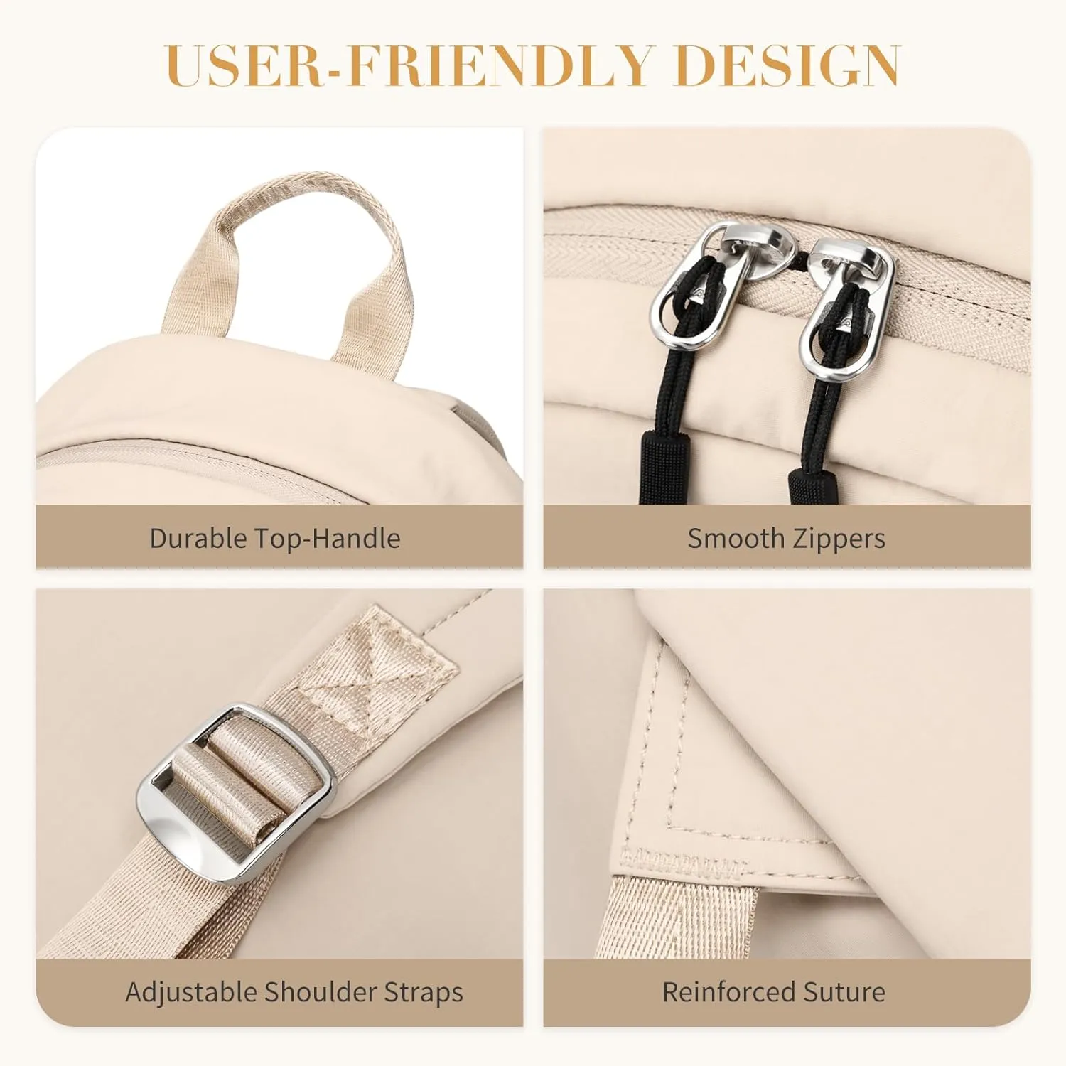 Mini Backpack for Women Fashion Small Backpack Purse Lightweight Daypack for Work Trave Daily,Apricot