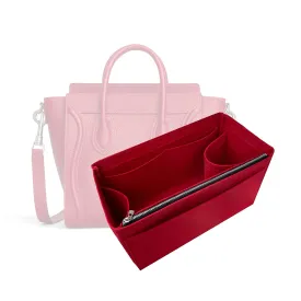 Mini Luggage Bag Organizer Insert Nano Luggage Tote Insert Customizable Premium Felt Handmade Liner protector (Luggage Mini, Bubblegum)