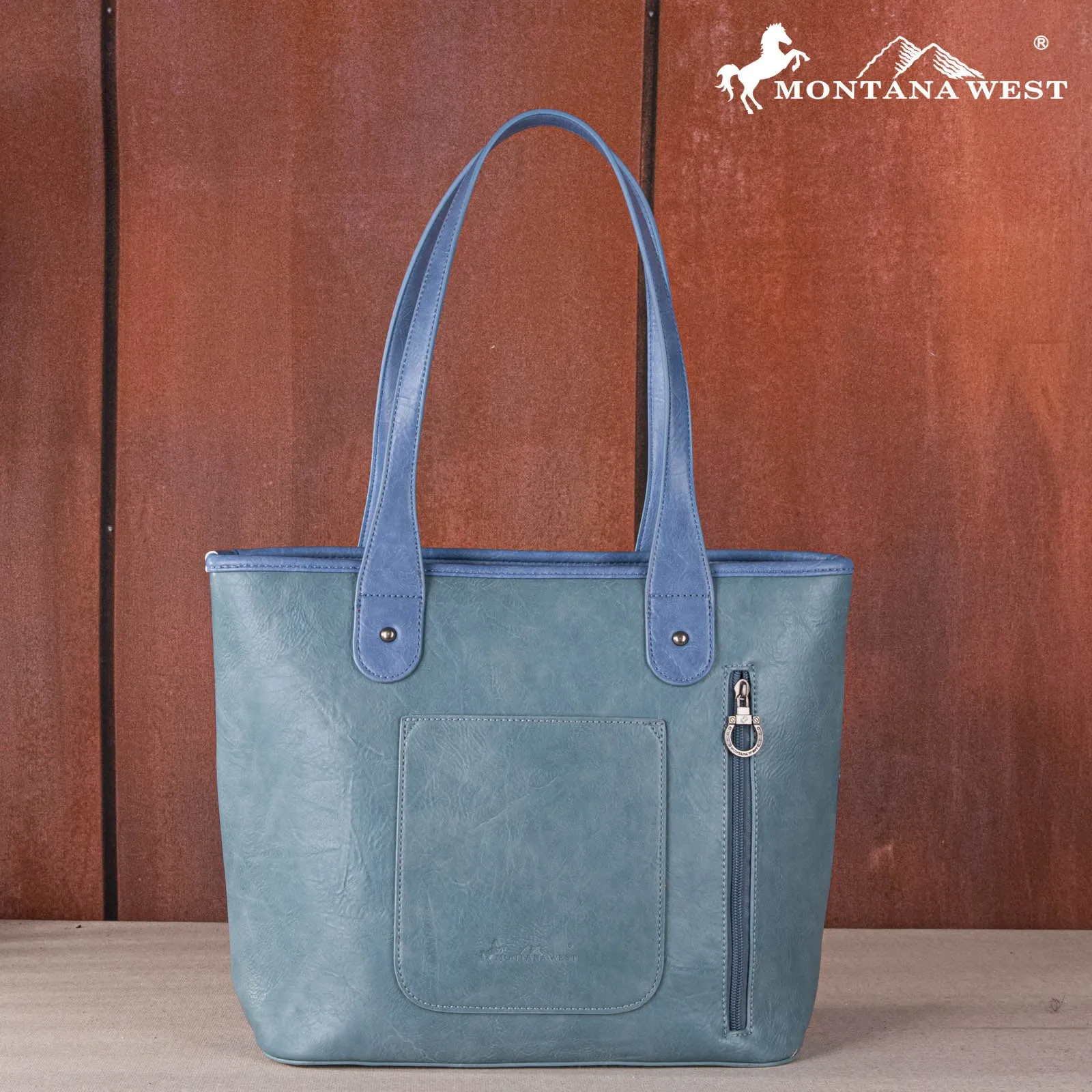 MW1269G-8317  Montana West Embroidered scroll Cut-out Collection Concealed Carry Tote