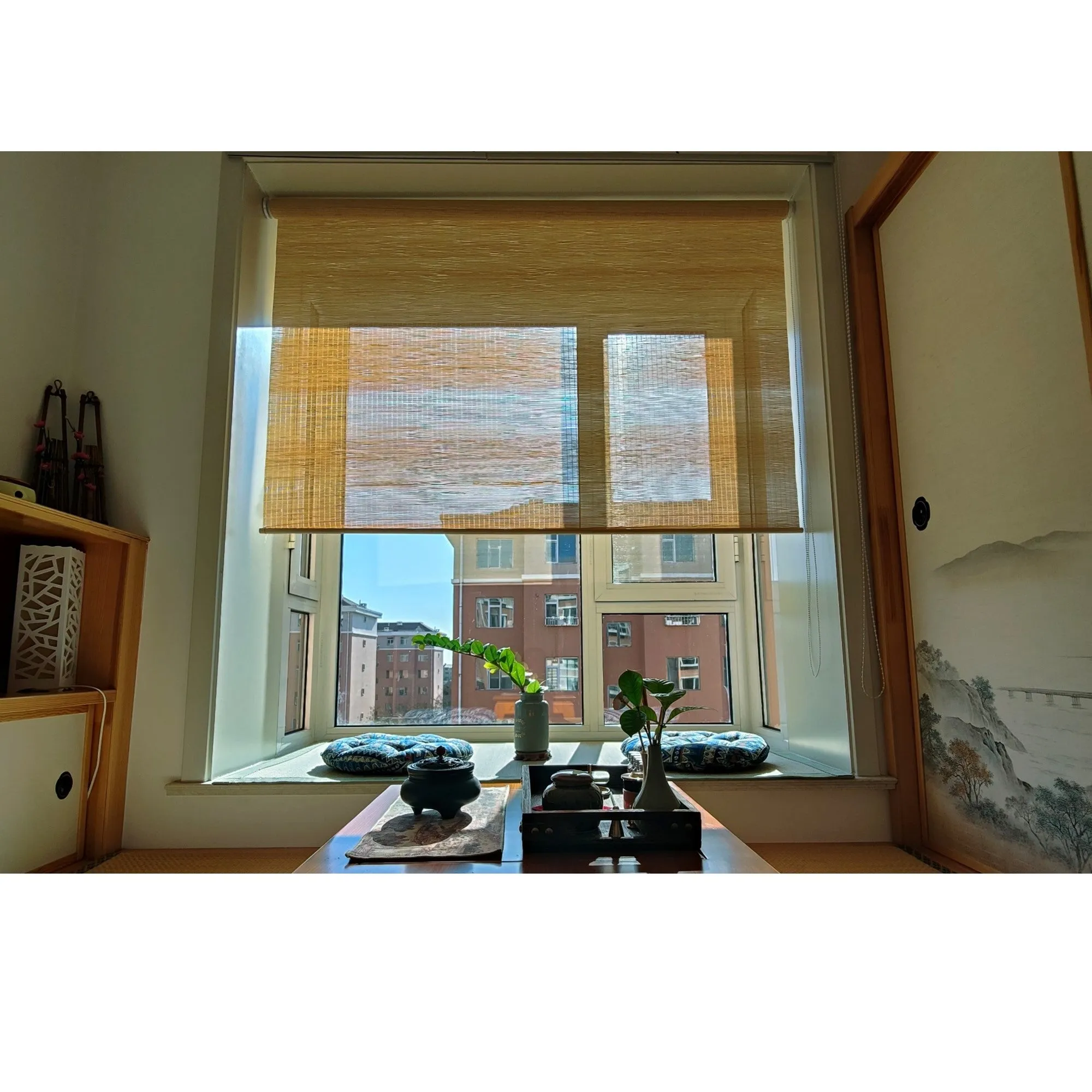 Natural Bamboo Zen Vibes Window Roller Shade Blinds