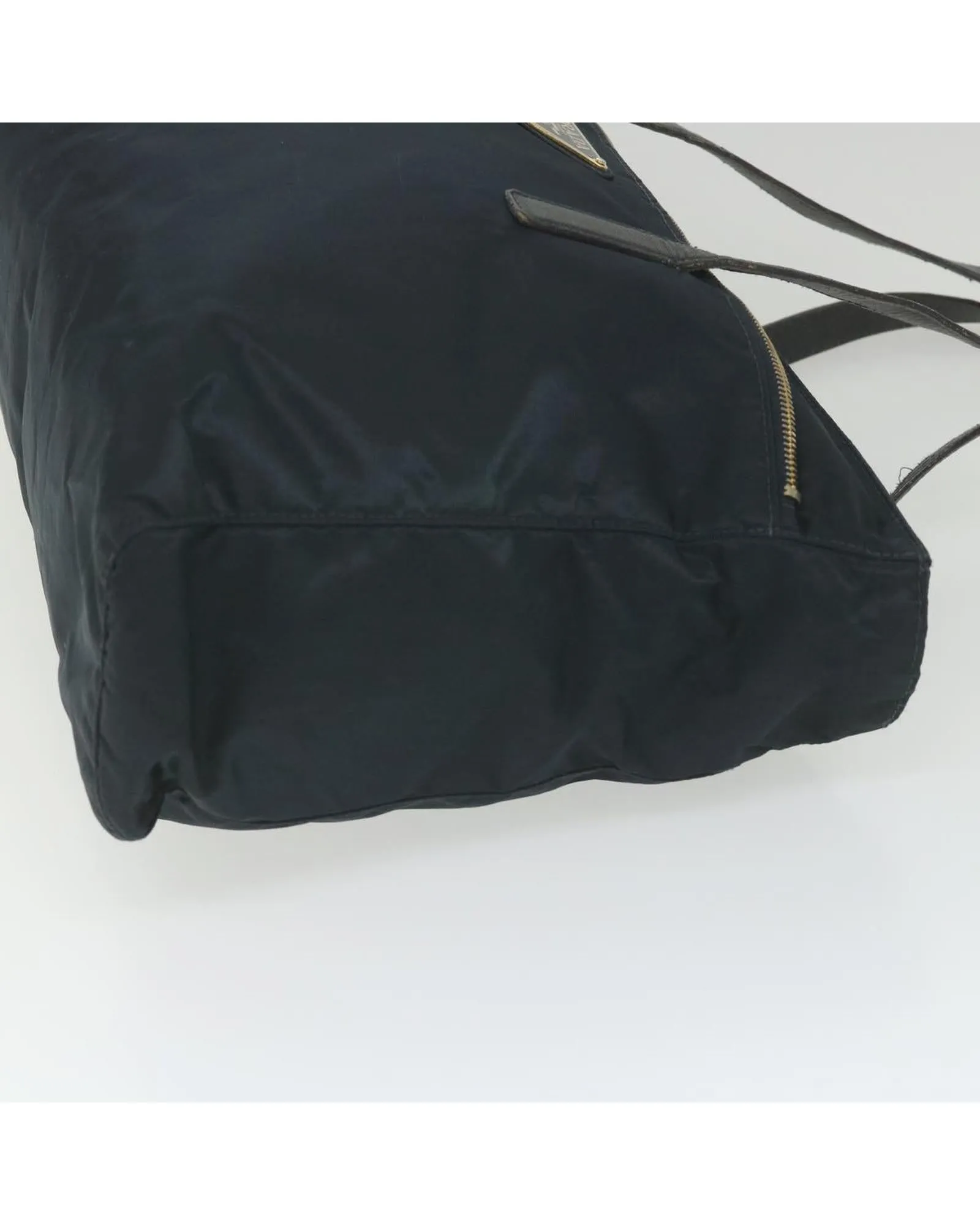 Navy Nylon Tote Bag with Scratches and Rubbing