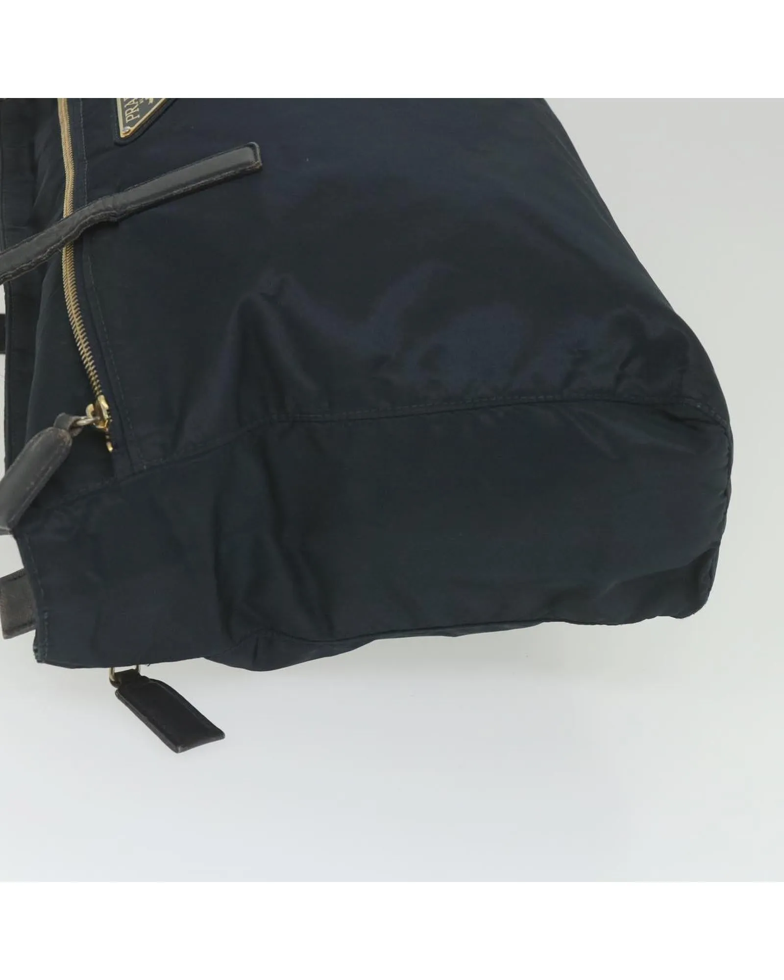 Navy Nylon Tote Bag with Scratches and Rubbing