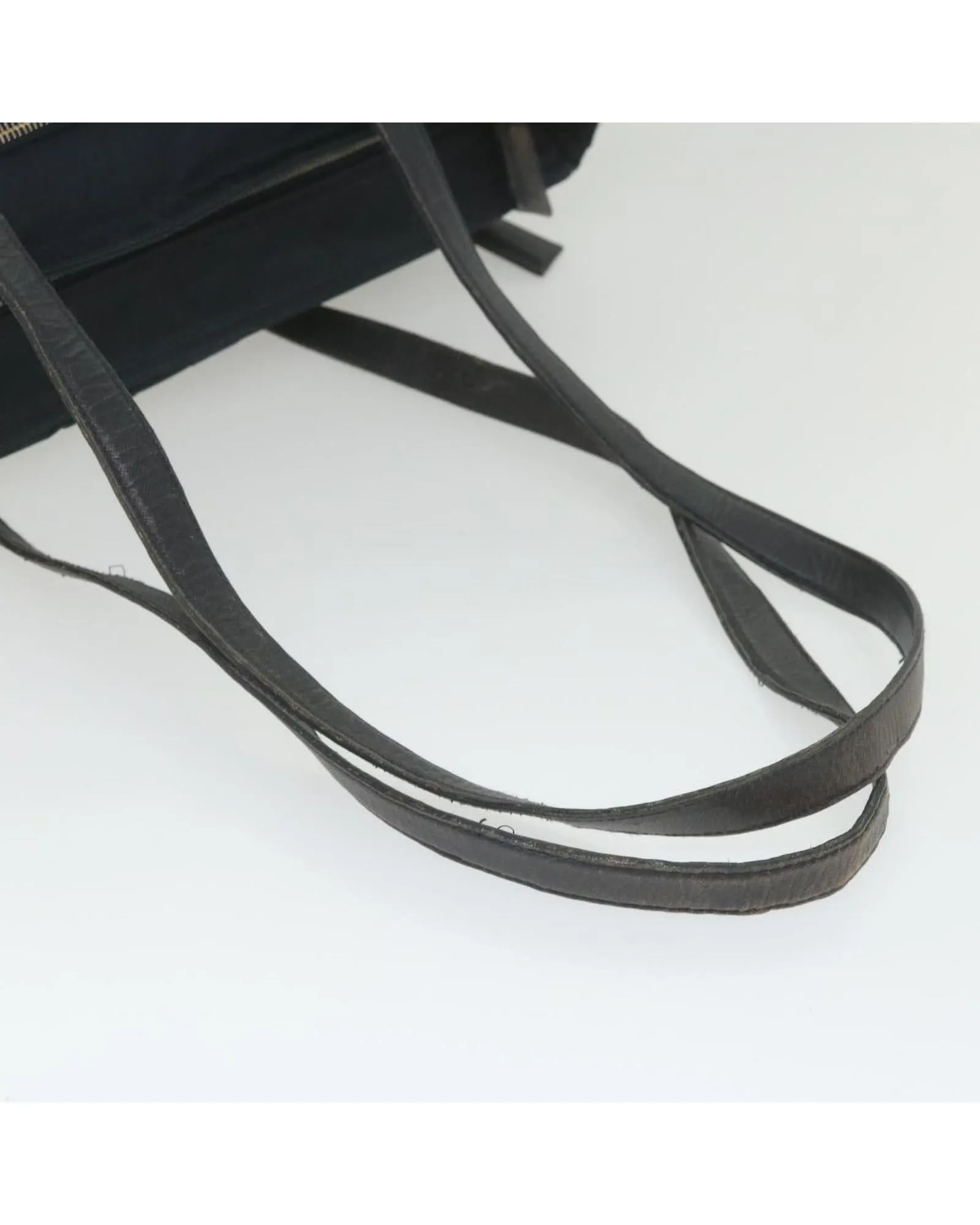 Navy Nylon Tote Bag with Scratches and Rubbing