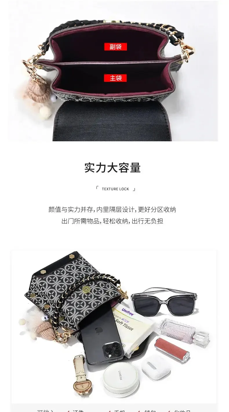New Printed Women's Flip Phone Bags Fashion Internet Celebrity Lady Shoulder Crossbody Bags Lady Purse Shopping Small Square Bag