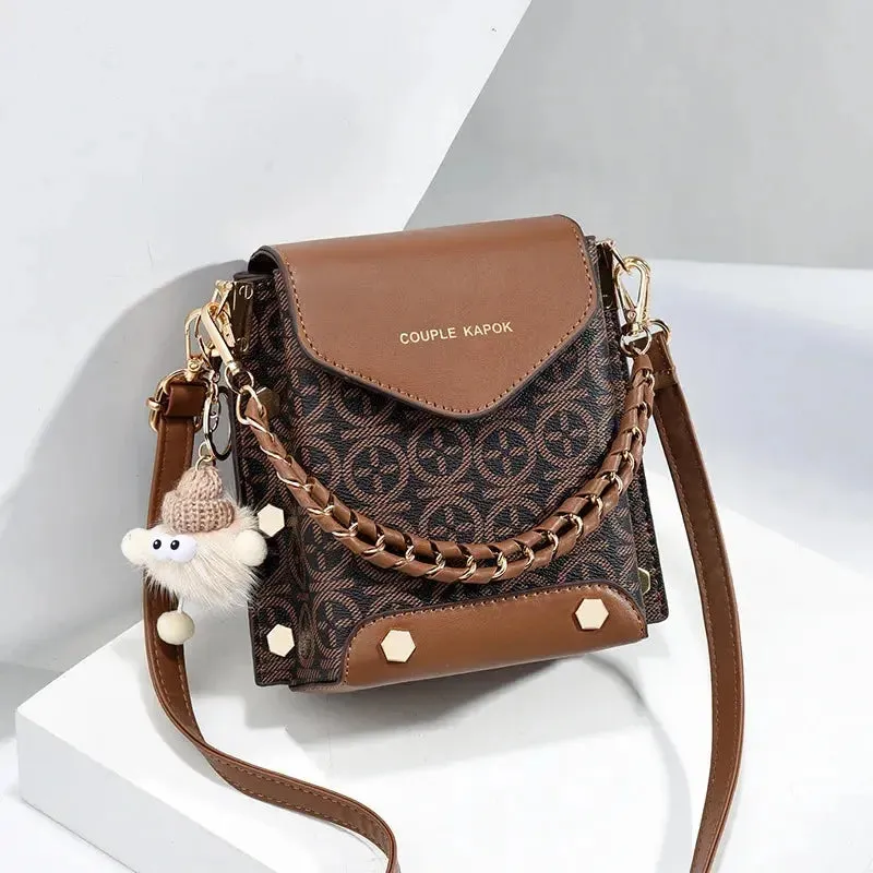 New Printed Women's Flip Phone Bags Fashion Internet Celebrity Lady Shoulder Crossbody Bags Lady Purse Shopping Small Square Bag