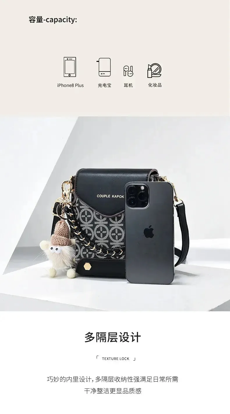 New Printed Women's Flip Phone Bags Fashion Internet Celebrity Lady Shoulder Crossbody Bags Lady Purse Shopping Small Square Bag