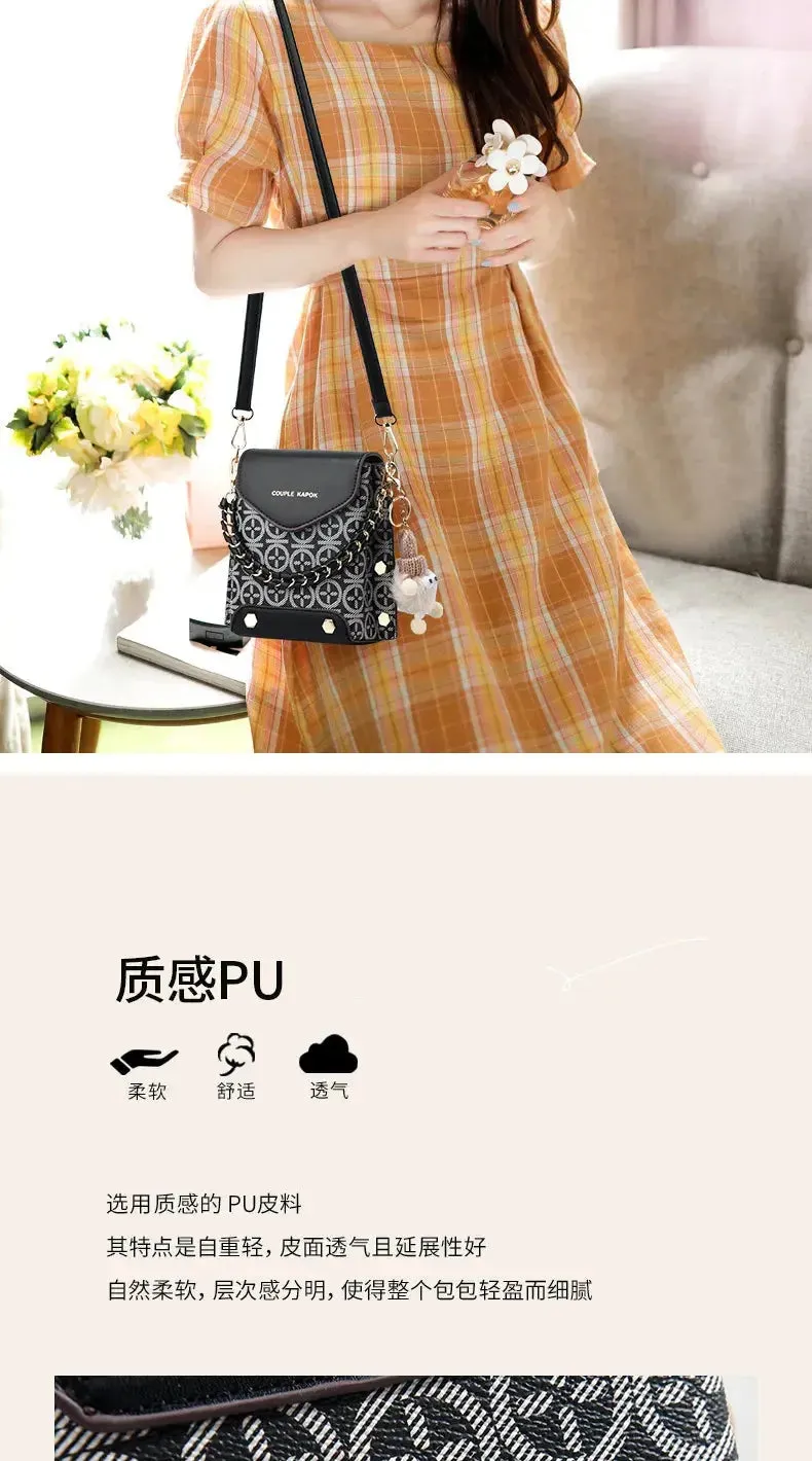 New Printed Women's Flip Phone Bags Fashion Internet Celebrity Lady Shoulder Crossbody Bags Lady Purse Shopping Small Square Bag
