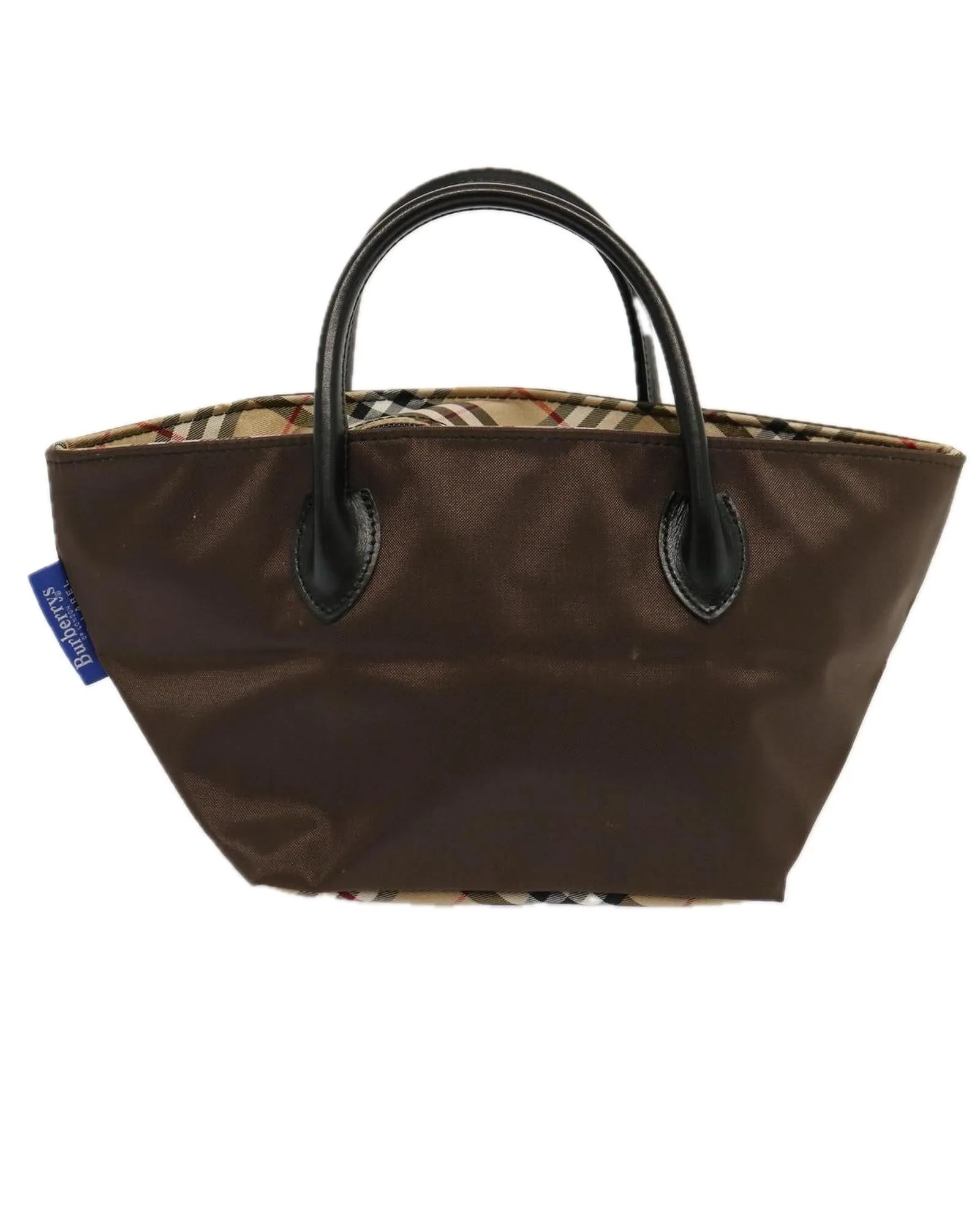 Nylon Brown Tote Bag with Iconic Check Pattern by Burberrys
