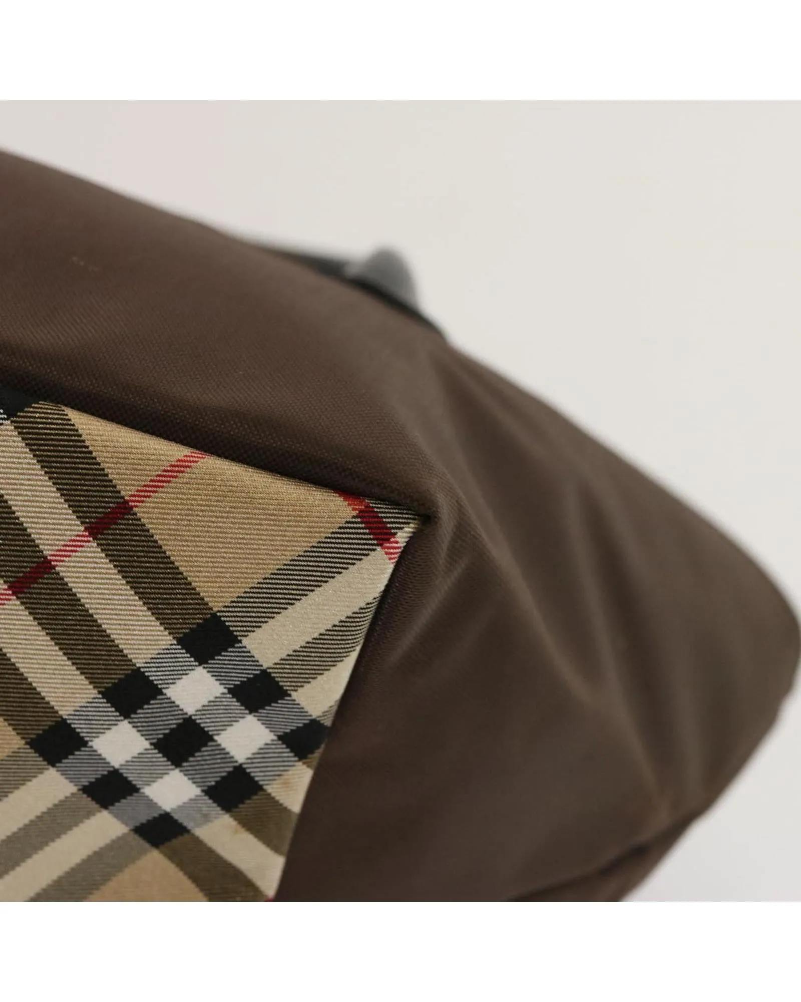 Nylon Brown Tote Bag with Iconic Check Pattern by Burberrys