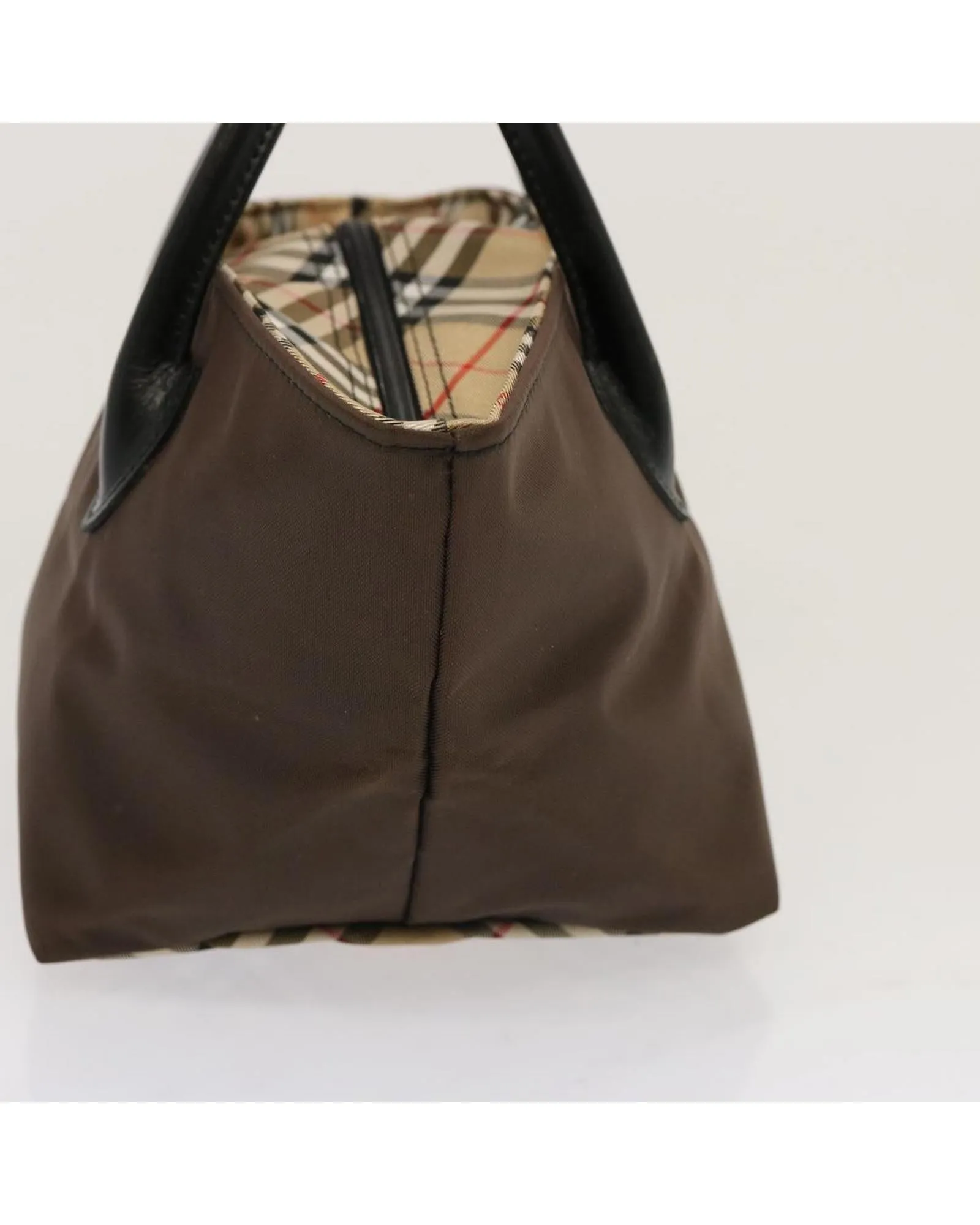 Nylon Brown Tote Bag with Iconic Check Pattern by Burberrys