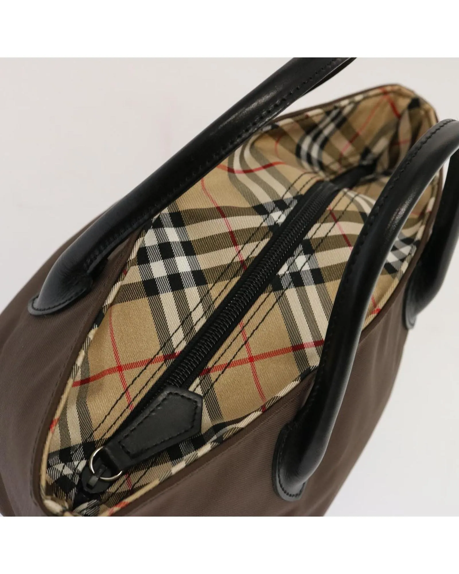 Nylon Brown Tote Bag with Iconic Check Pattern by Burberrys