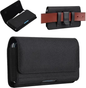 Nylon Cell Phone Holster Belt Clip Case Pouch Holder for Google Pixel 7a 8a 8 5 4 3 6a 4a, Samsung Galaxy S24 S23 S22, iPhone 15, 15 Pro, 14, 14 Pro, 13, 13 Pro, 12, 12 Pro, 11, 11 Pro, XS, XR (M)