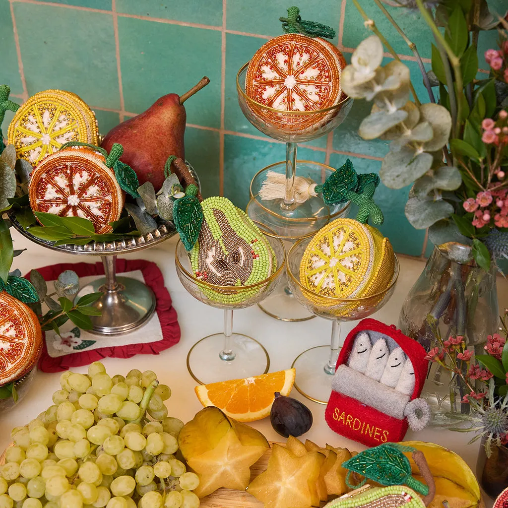 Pear Beaded Ornament