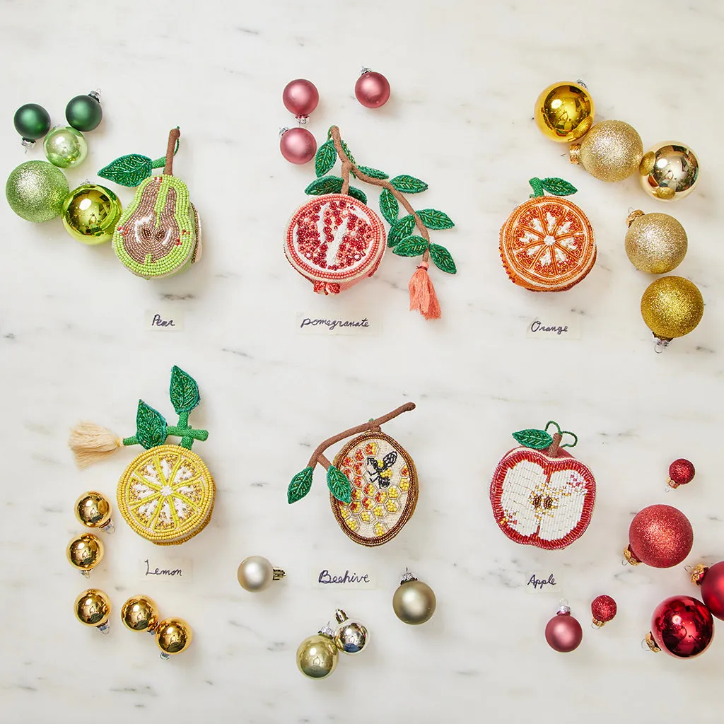 Pear Beaded Ornament