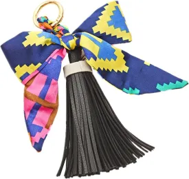 QTMY Silk Ribbon Bow Tassel Bag Pendant Charm Keyring Keychain for Women Purse Handbag Decor