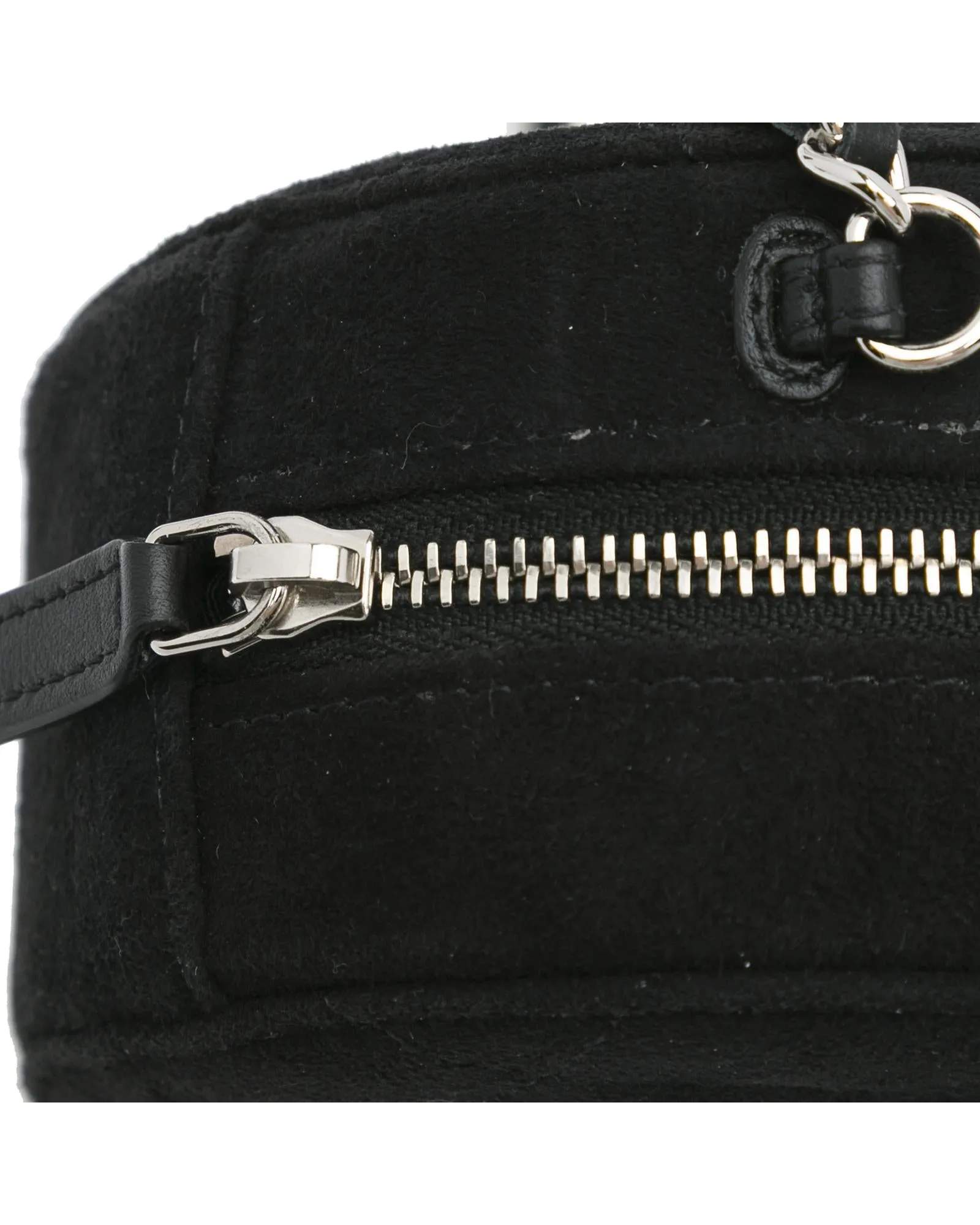 Quilted Suede Round Crossbody Clutch