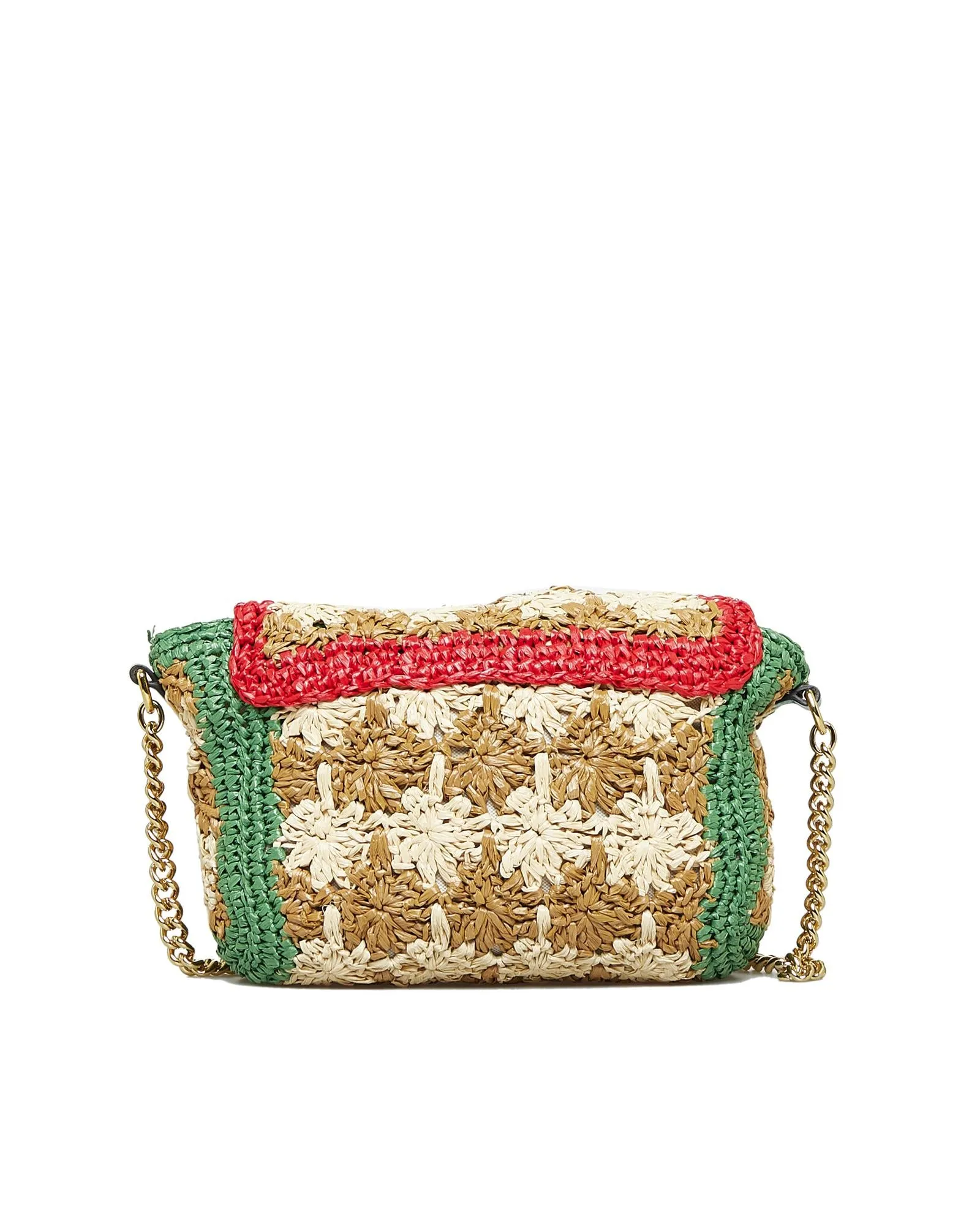 Raffia GG Marmont Crossbody Bag