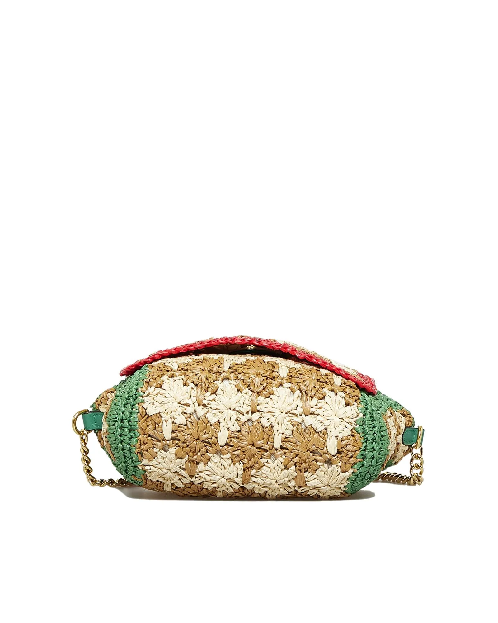 Raffia GG Marmont Crossbody Bag
