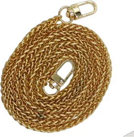 Replacement Lantern Metal Purse Chain Strap Handle Shoulder Crossbody Bag Handbag Gold 47.24inch