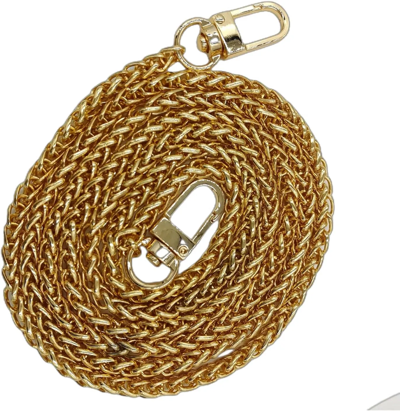 Replacement Lantern Metal Purse Chain Strap Handle Shoulder Crossbody Bag Handbag Gold 47.24inch