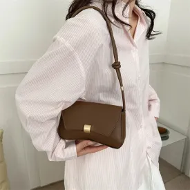 Retro Adjustable Strap Underarm Saddle Bag Flap Single Shoulder Bags Small Square Exquisite Lady Handbags Crossbody Commuter Bag
