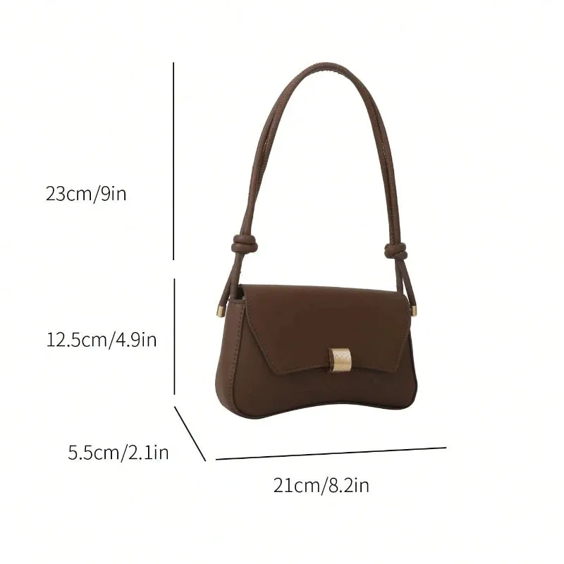 Retro Adjustable Strap Underarm Saddle Bag Flap Single Shoulder Bags Small Square Exquisite Lady Handbags Crossbody Commuter Bag
