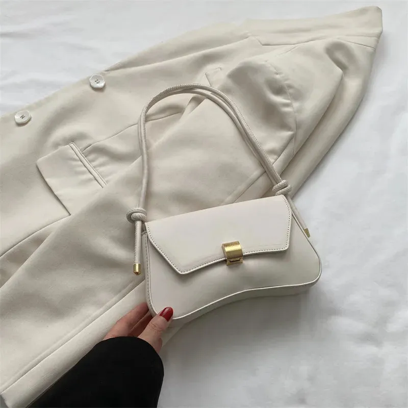 Retro Adjustable Strap Underarm Saddle Bag Flap Single Shoulder Bags Small Square Exquisite Lady Handbags Crossbody Commuter Bag