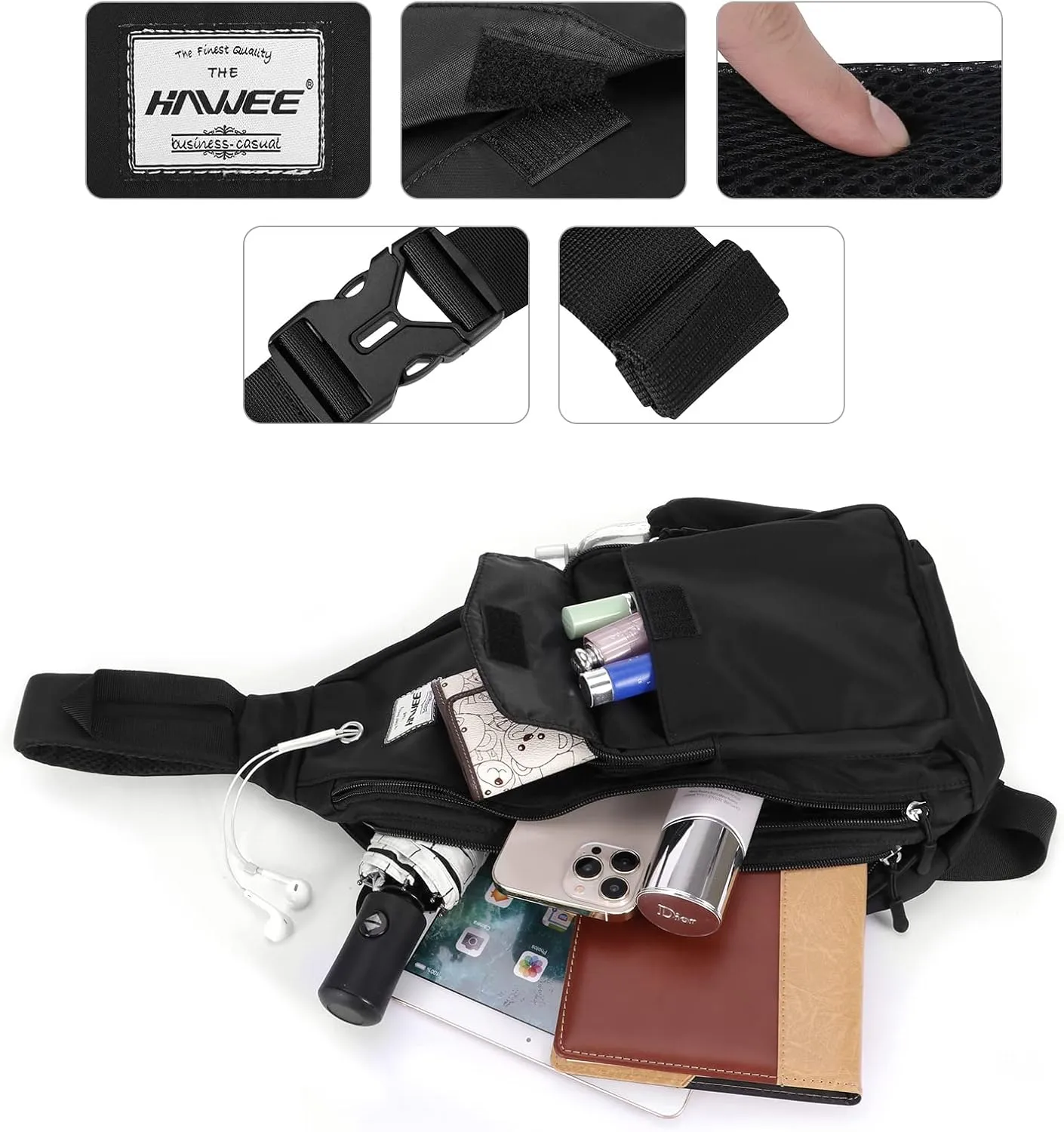 Rope Sling Bag for Women Men Casual Cross Body Daypack Backpack Adjustable Strap Water Repellent for Travel/Sport