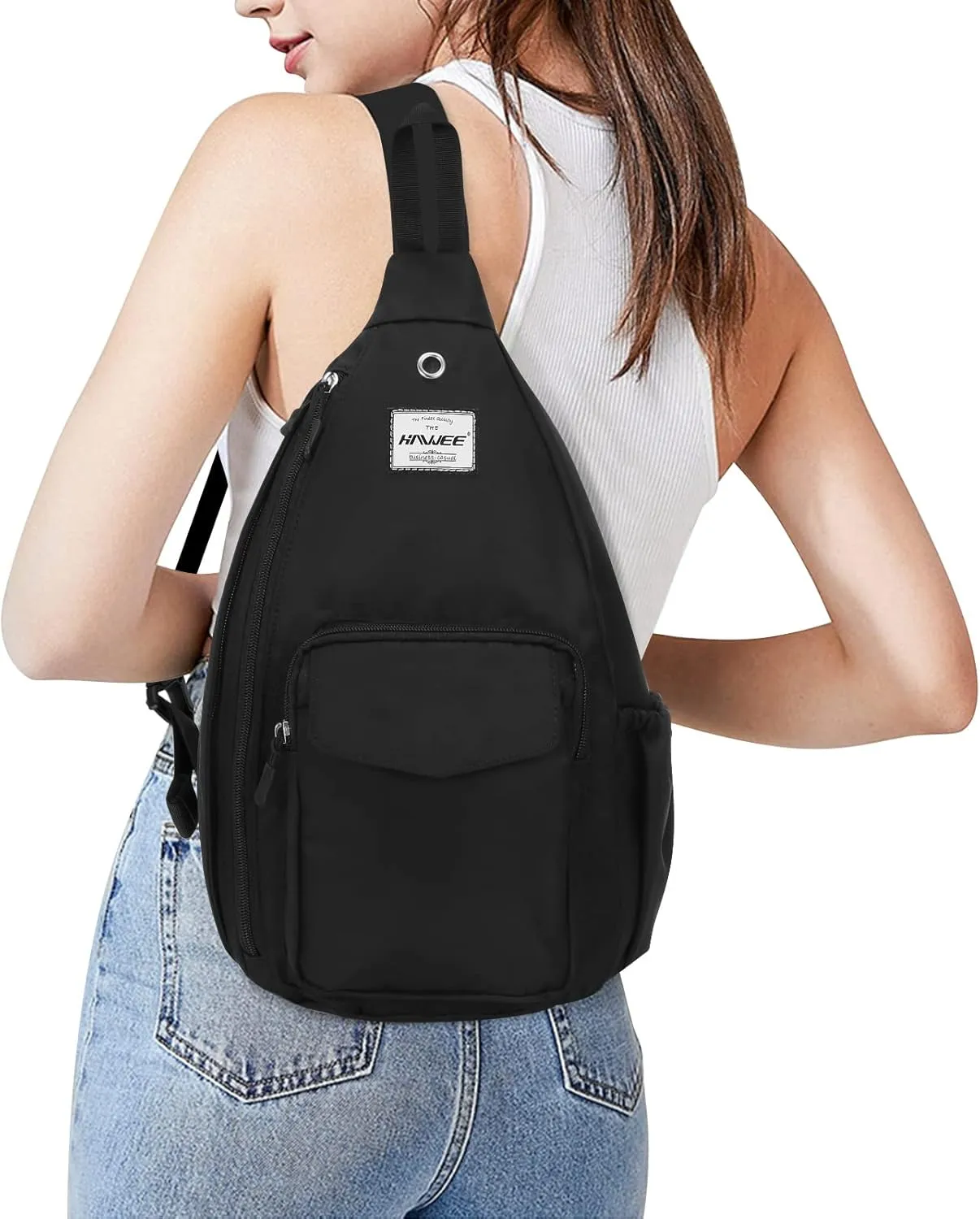 Rope Sling Bag for Women Men Casual Cross Body Daypack Backpack Adjustable Strap Water Repellent for Travel/Sport
