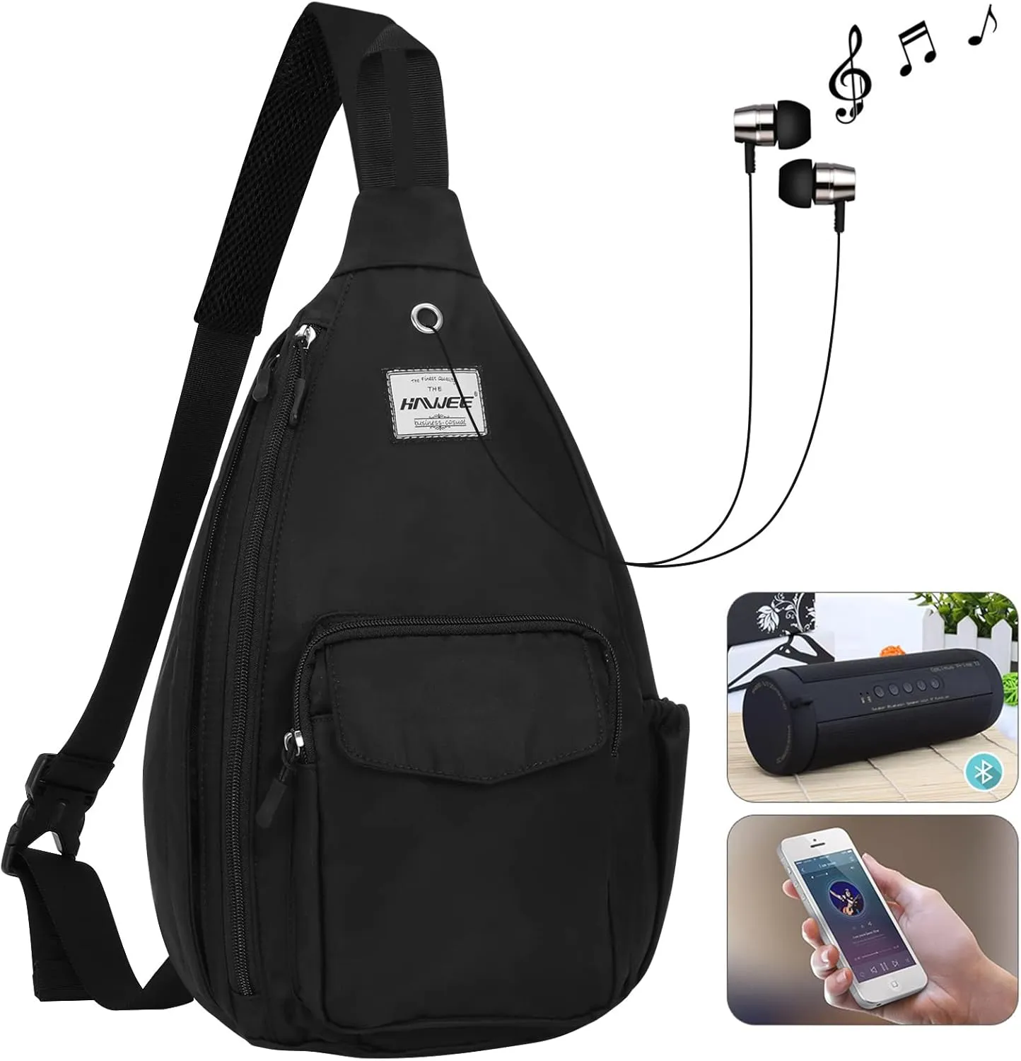 Rope Sling Bag for Women Men Casual Cross Body Daypack Backpack Adjustable Strap Water Repellent for Travel/Sport