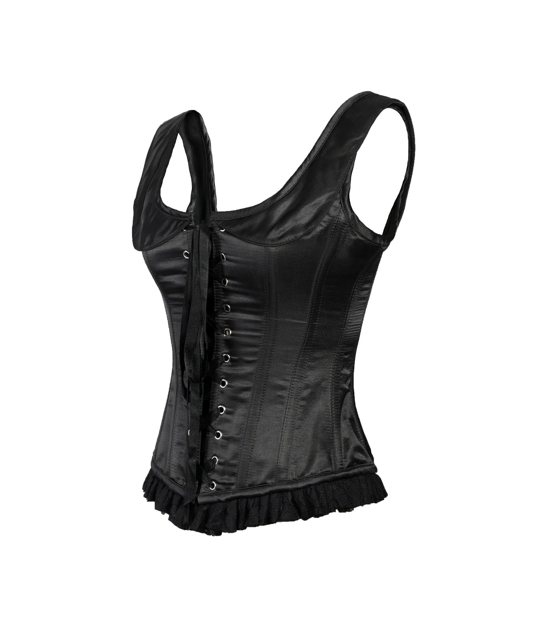 Royal Black Satin Corset -  Wholesale
