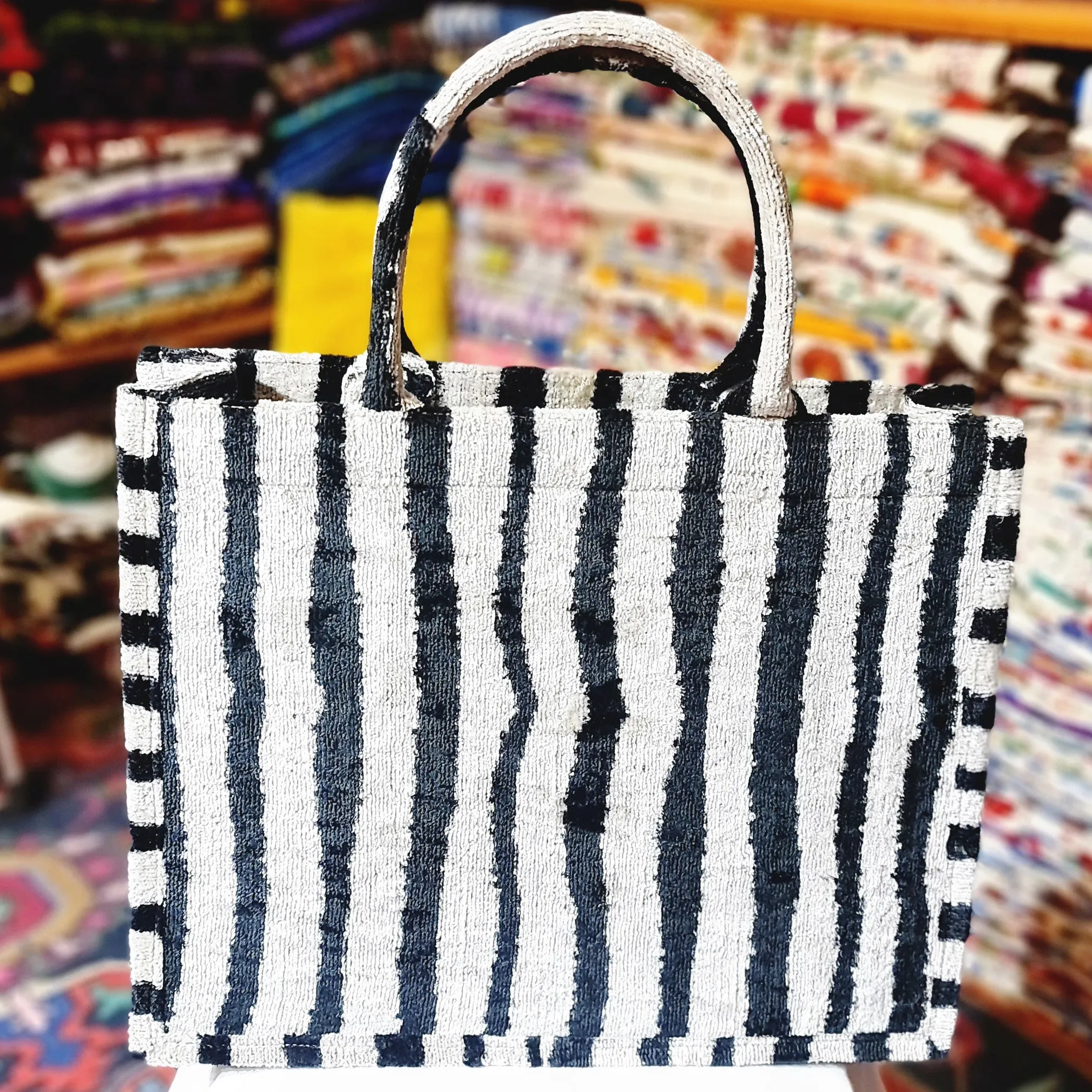 Silk Velvet Ikat Tote Bag