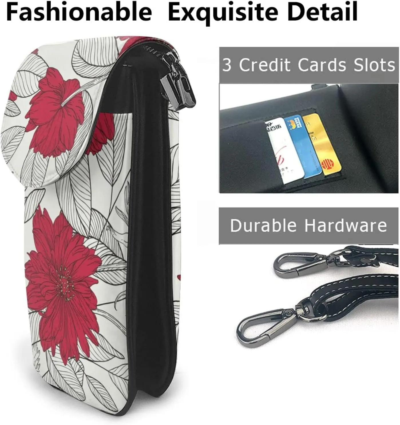 Small Crossbody Bag For Women,Leather Phone Purse Women'S Shoulder Handbags Wallet Purse -Leopard Print