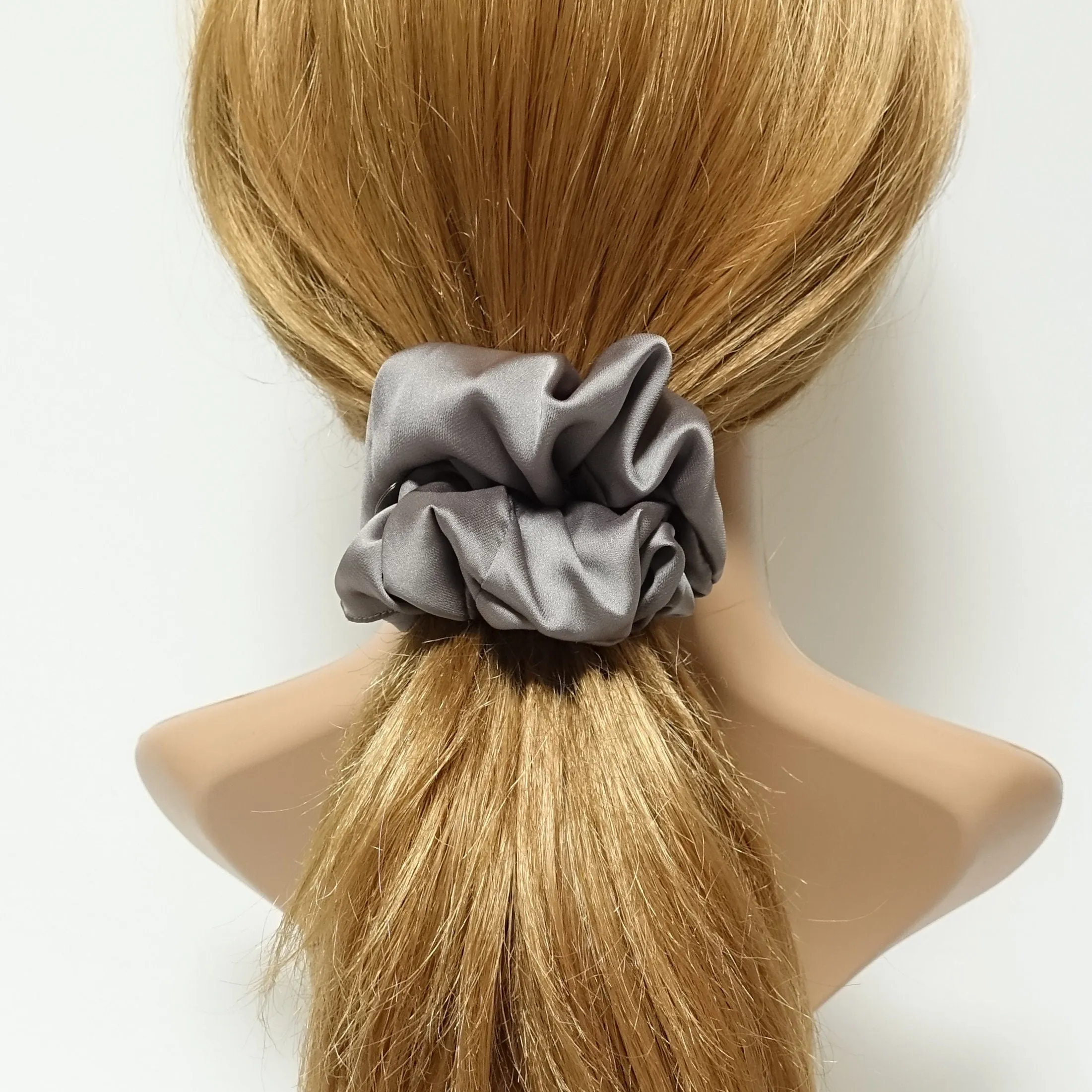 soft glossy satin scrunchies basic women hair tie scrunchie