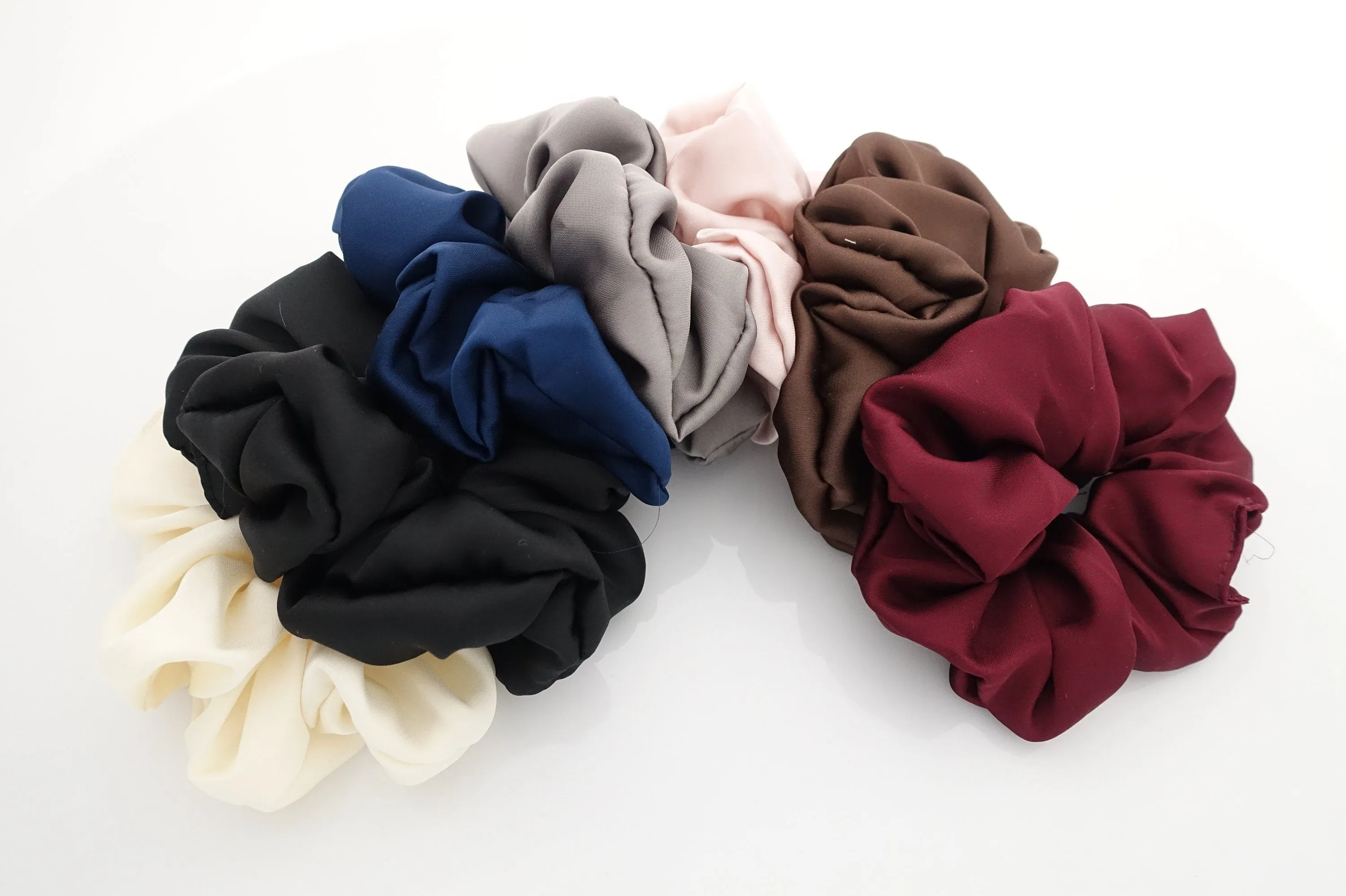 soft glossy satin scrunchies basic women hair tie scrunchie
