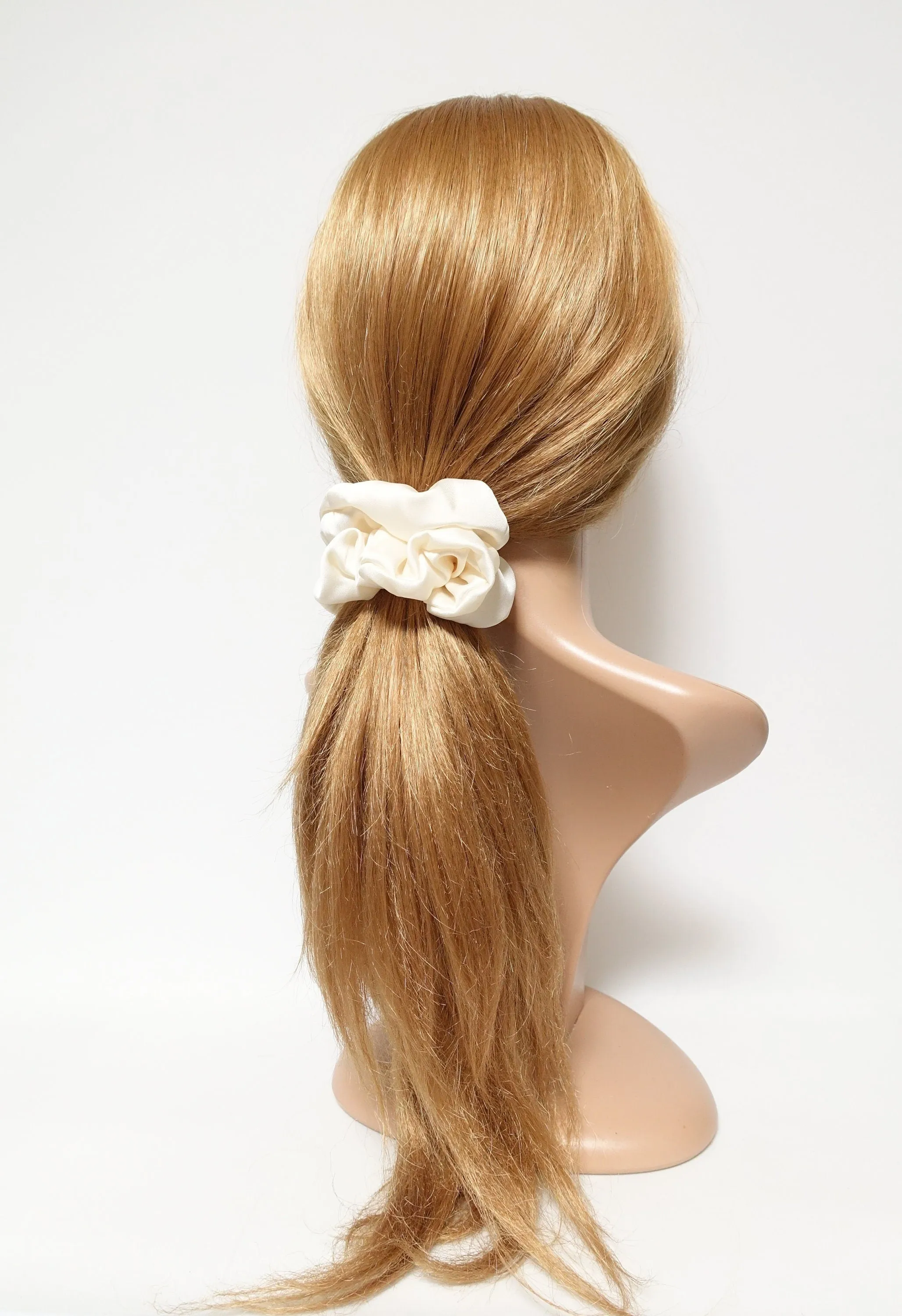 soft glossy satin scrunchies basic women hair tie scrunchie