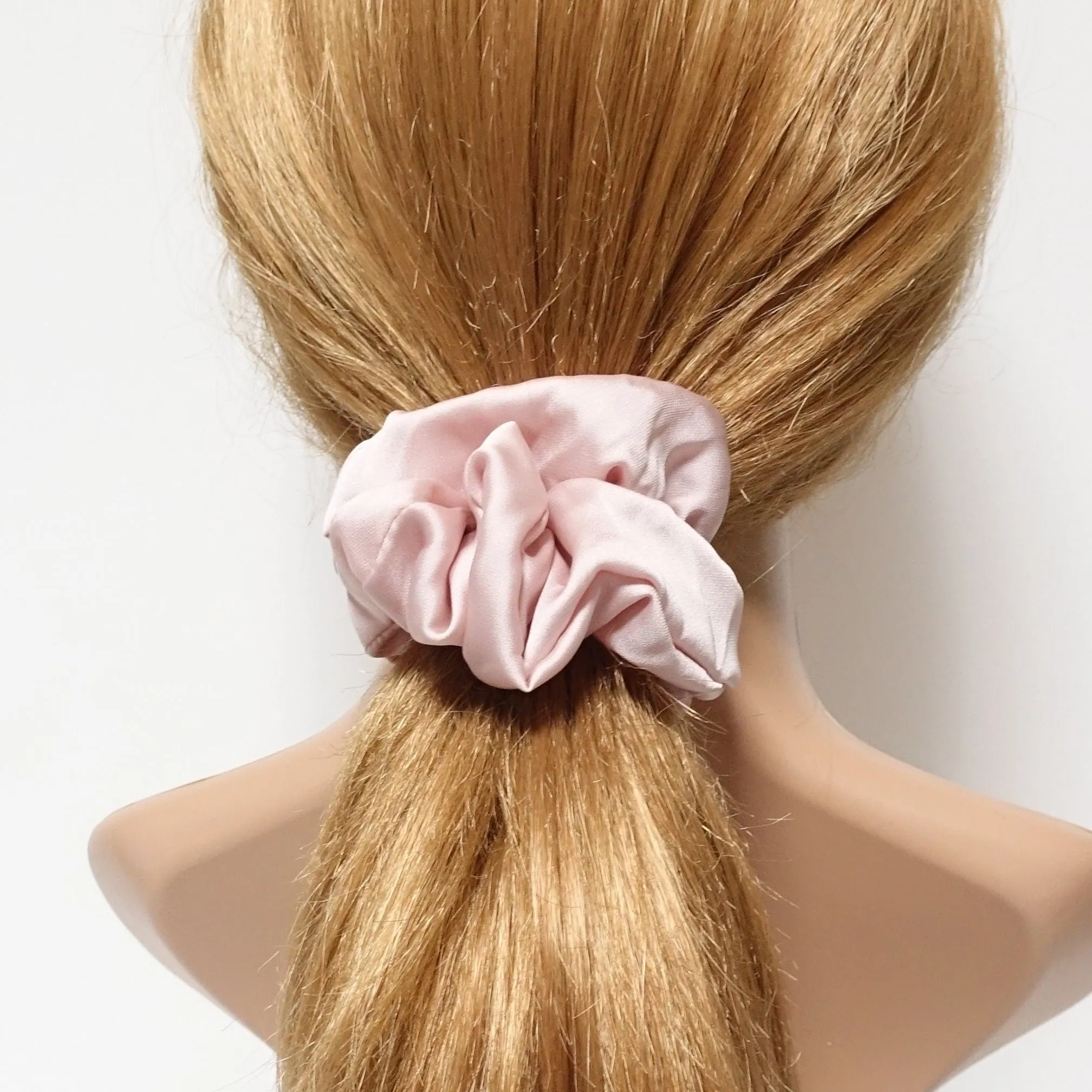 soft glossy satin scrunchies basic women hair tie scrunchie