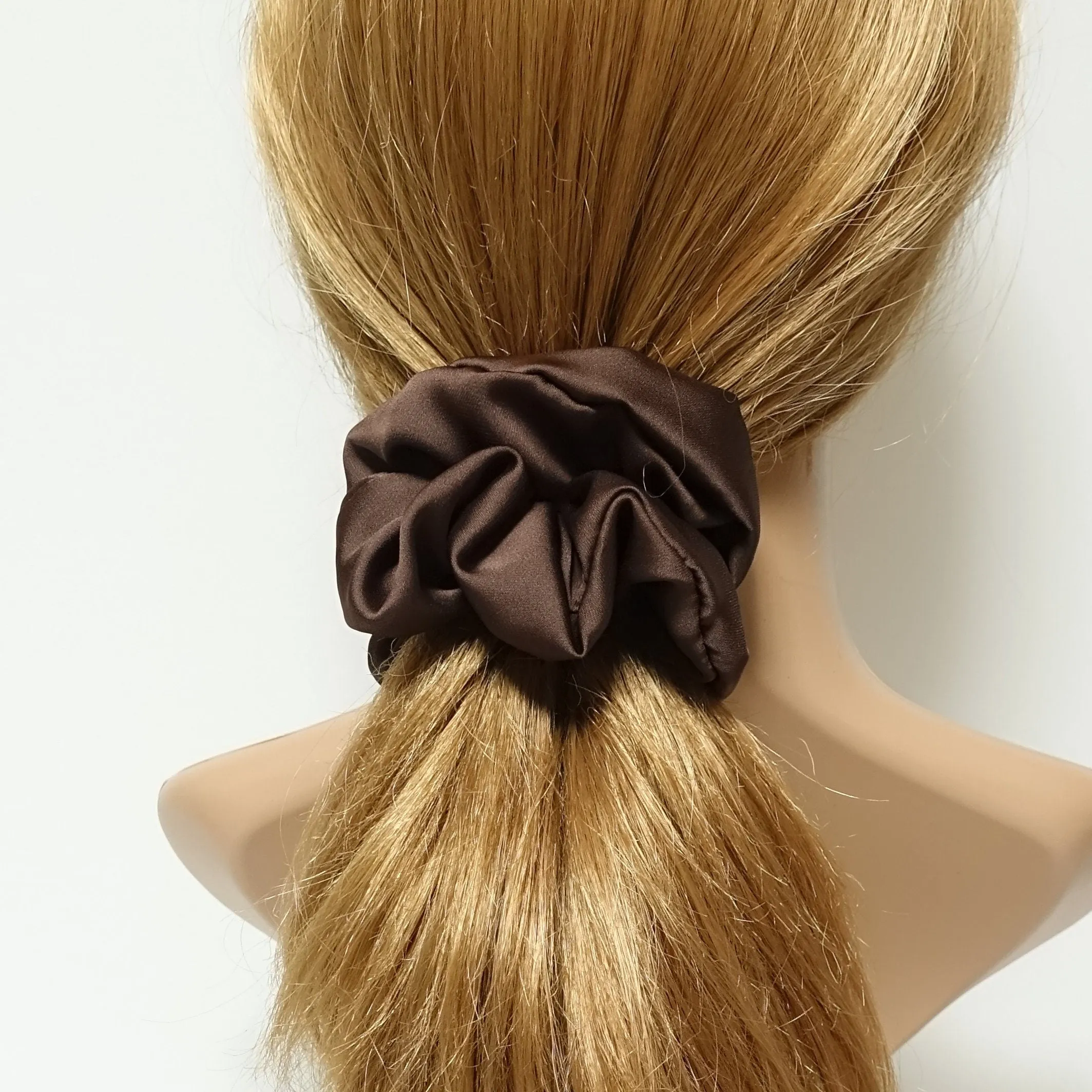 soft glossy satin scrunchies basic women hair tie scrunchie