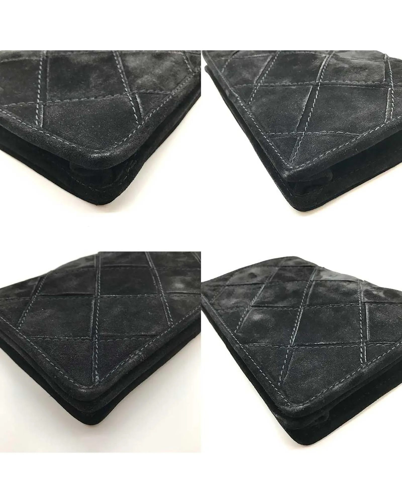 Suede Intrecciato Crossbody Bag - Grey Leather Shoulder Bag
